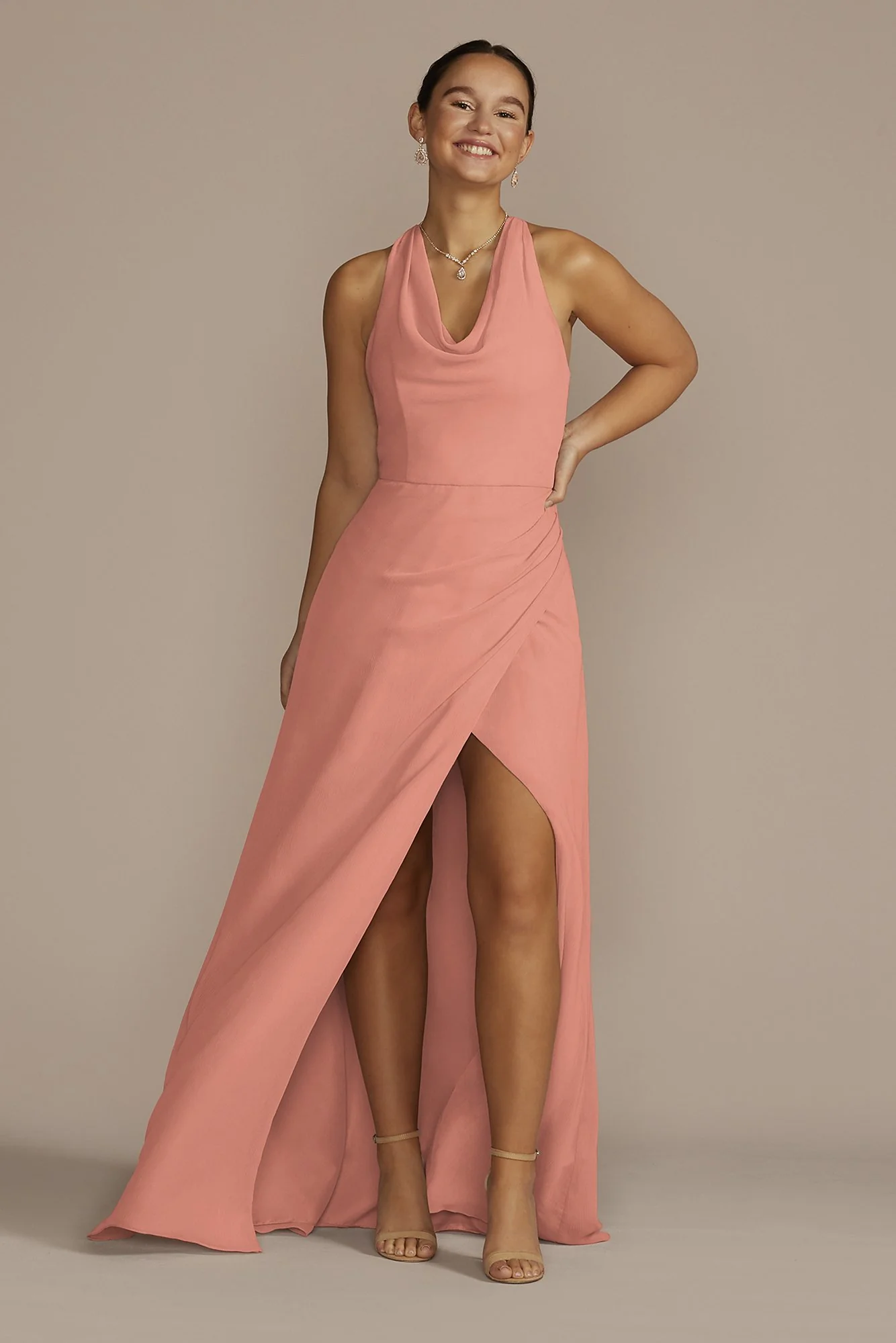 Sleeveless Crinkle Chiffon Sheath Dress - Image 17