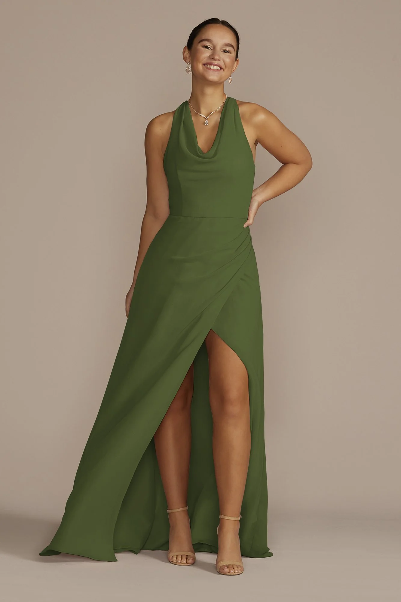 Sleeveless Crinkle Chiffon Sheath Dress - Image 25