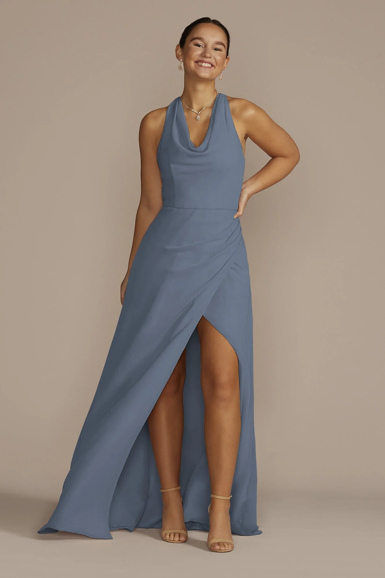 Sleeveless Crinkle Chiffon Sheath Dress - Image 31