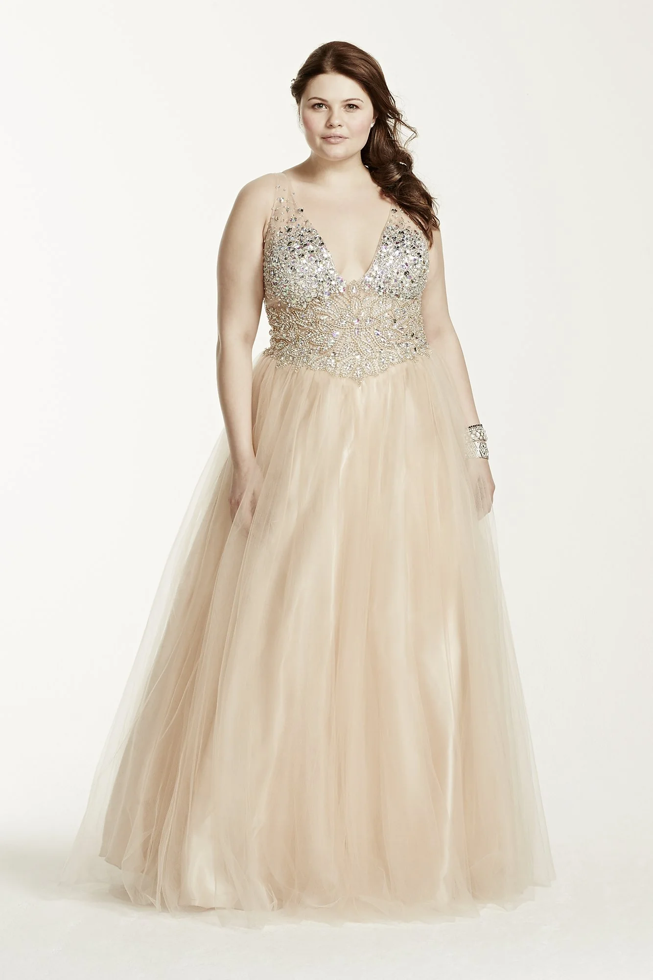 Sleeveless Fully Beaded Bodice Ball Gown - Image 2