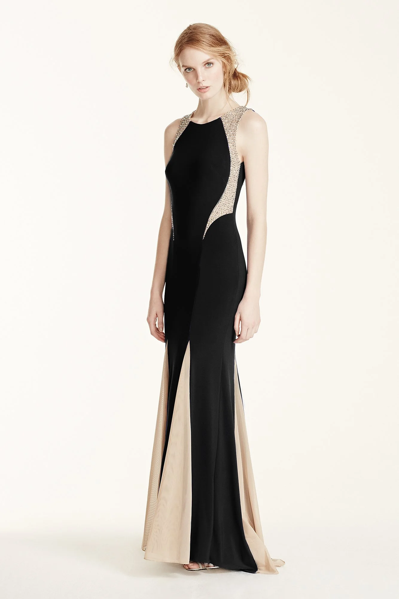 Sleeveless Jersey Dress with Godets Detail - Image 3