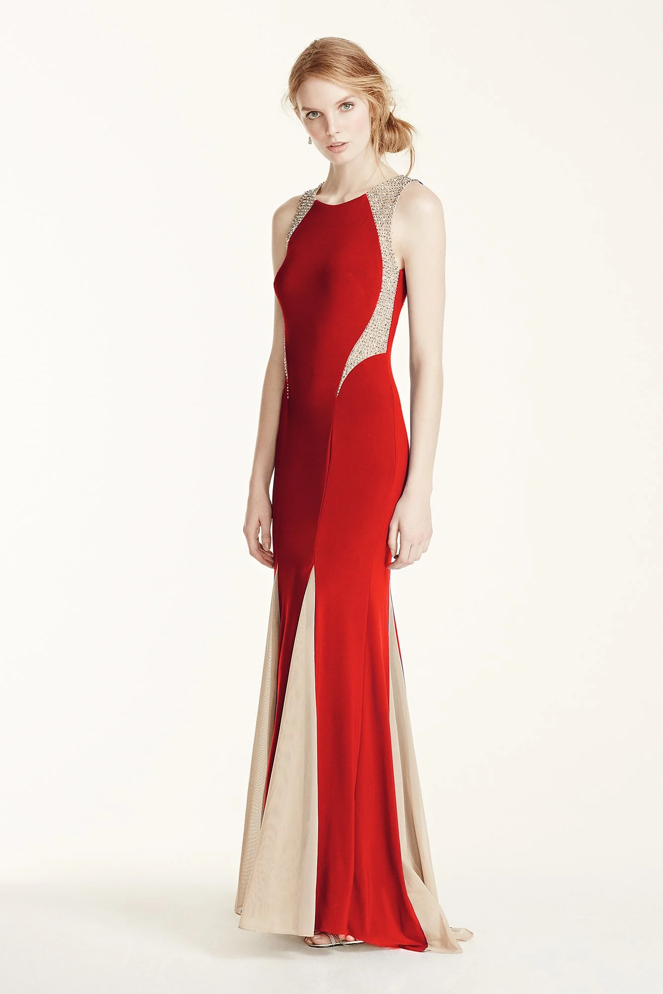 Sleeveless Jersey Dress with Godets Detail - Image 4