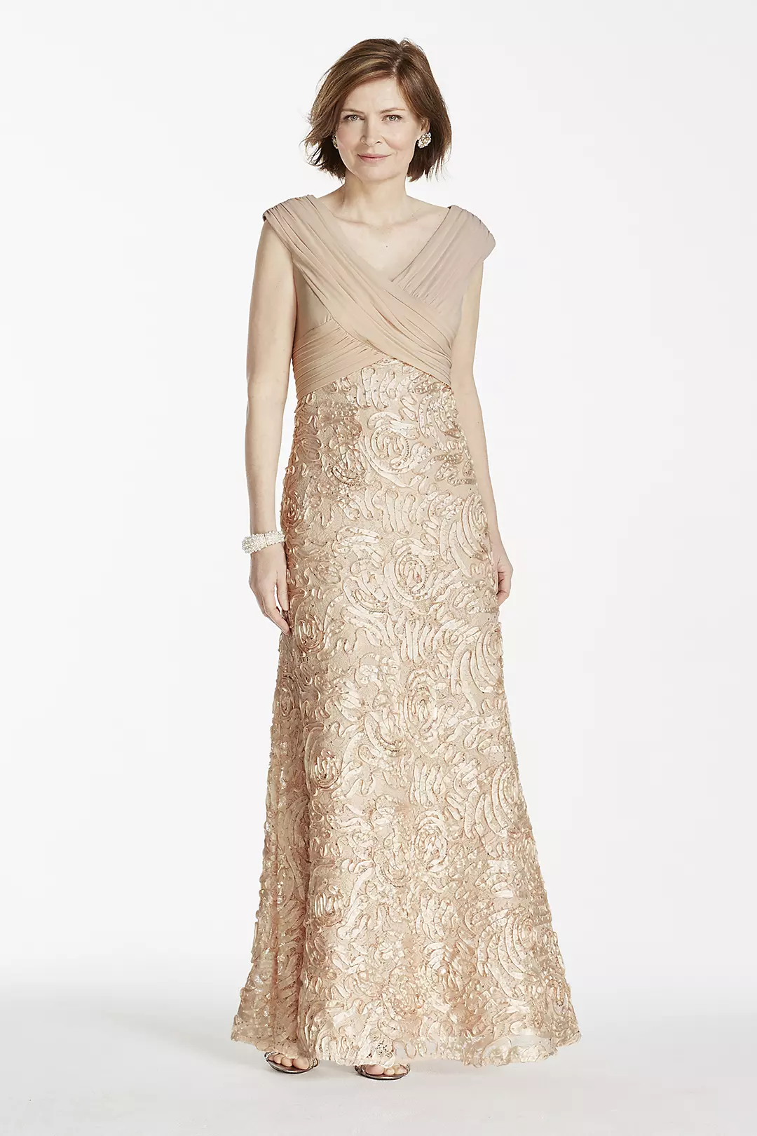 Sleeveless Jersey Dress with Soutache Skirt - Image 4