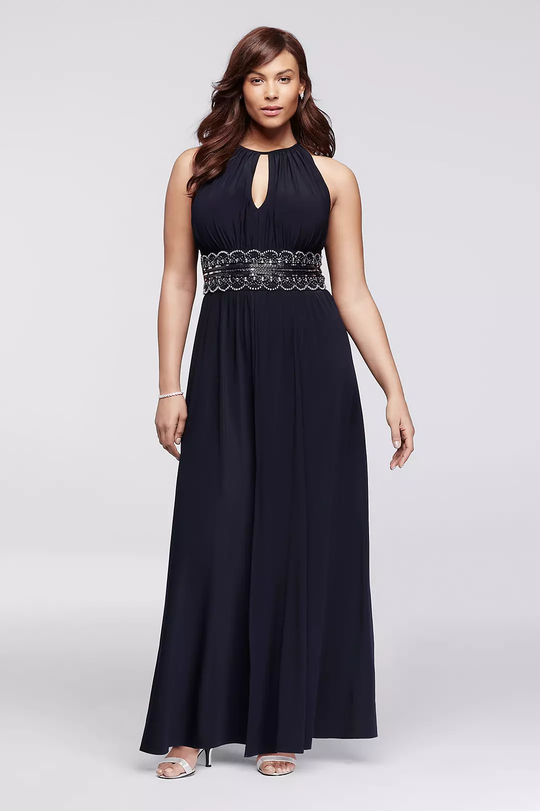 Sleeveless KeyHole Beaded Waist Jersey Dress - Image 15