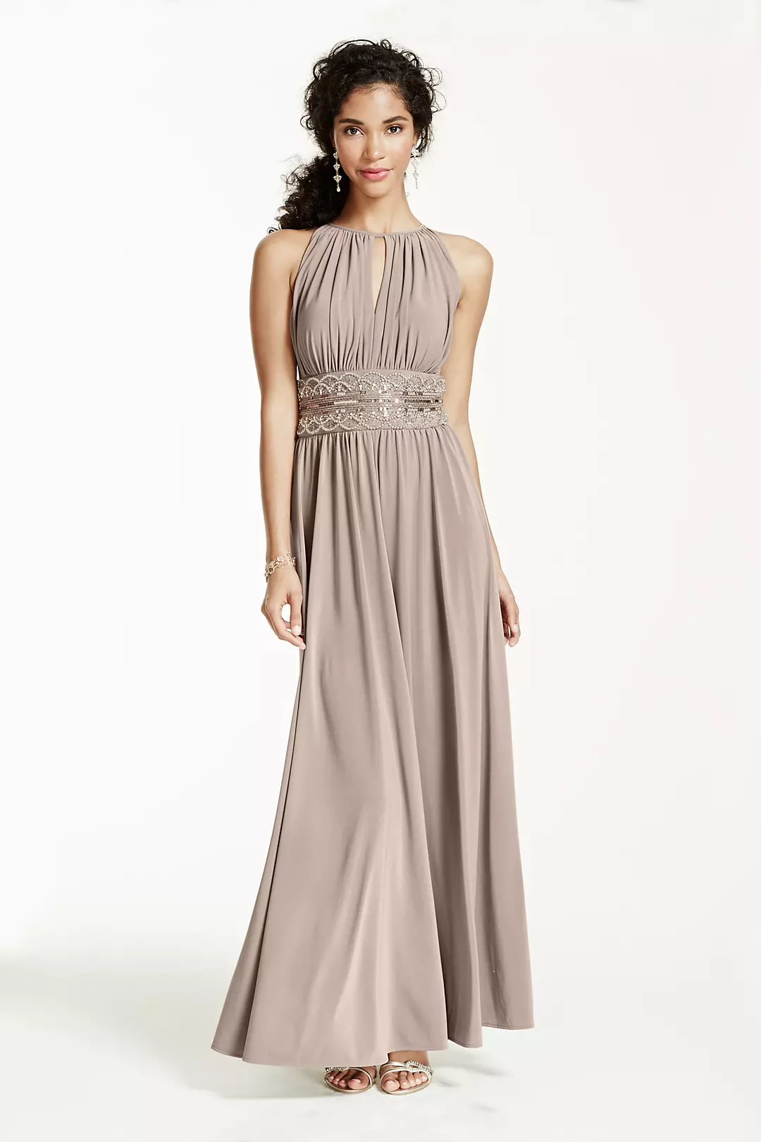 Sleeveless KeyHole Beaded Waist Jersey Dress - Image 20