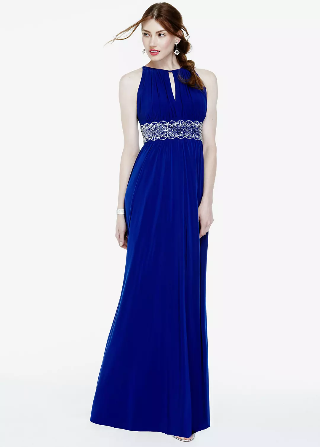 Sleeveless KeyHole Beaded Waist Jersey Dress - Image 24