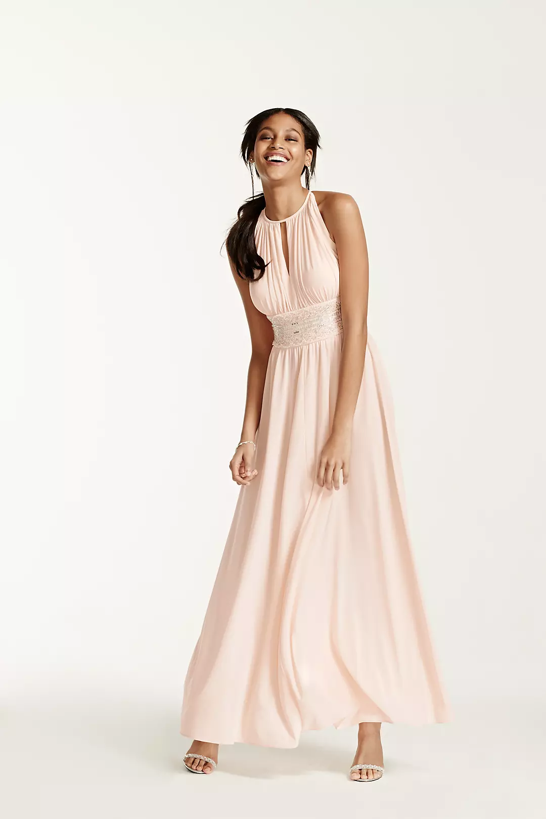 Sleeveless KeyHole Beaded Waist Jersey Dress - Image 6