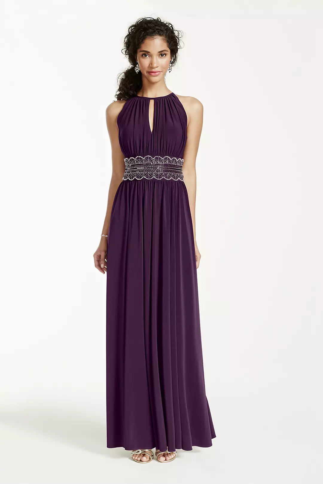 Sleeveless KeyHole Beaded Waist Jersey Dress - Image 8