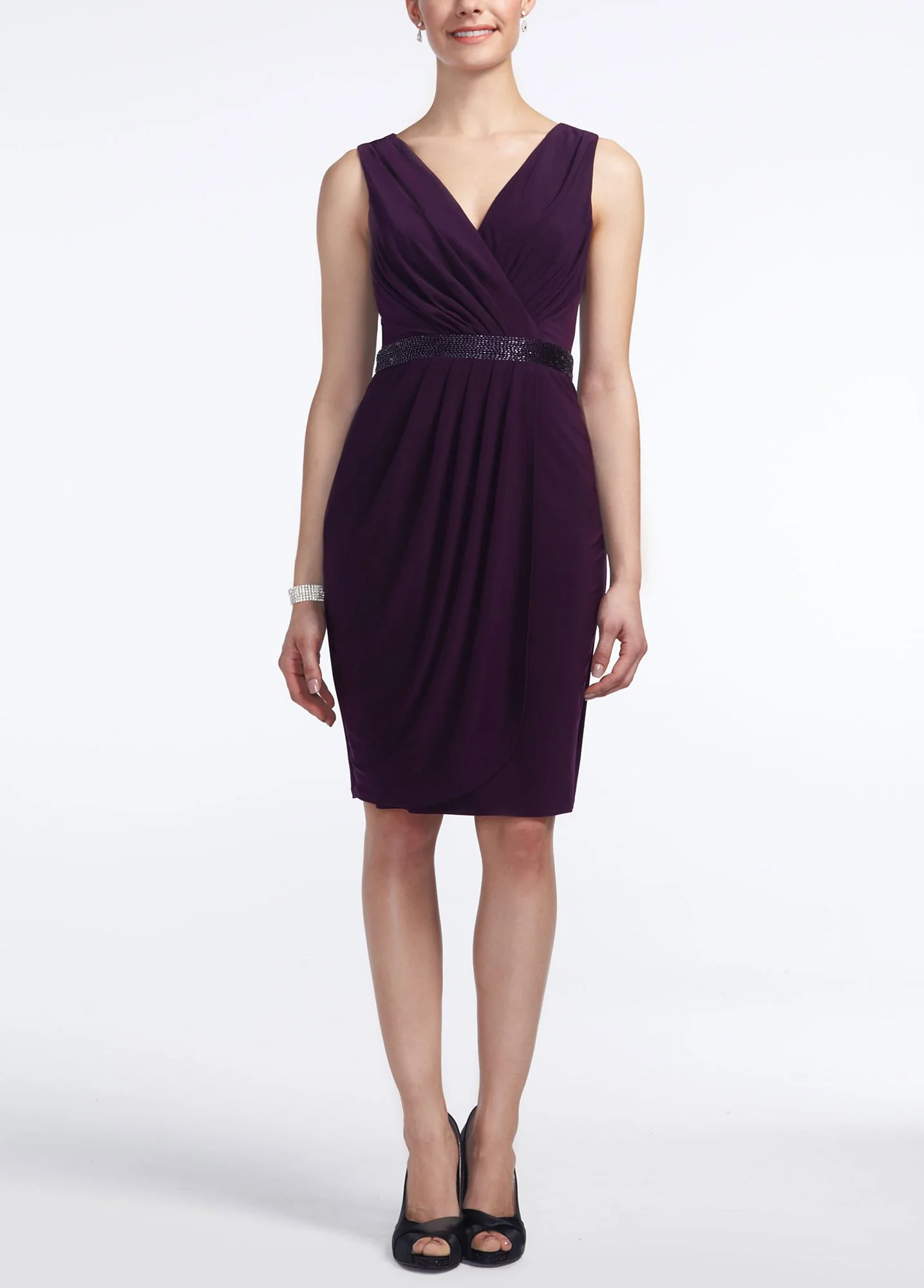 Sleeveless Mock Wrap Jersey Dress - Image 2
