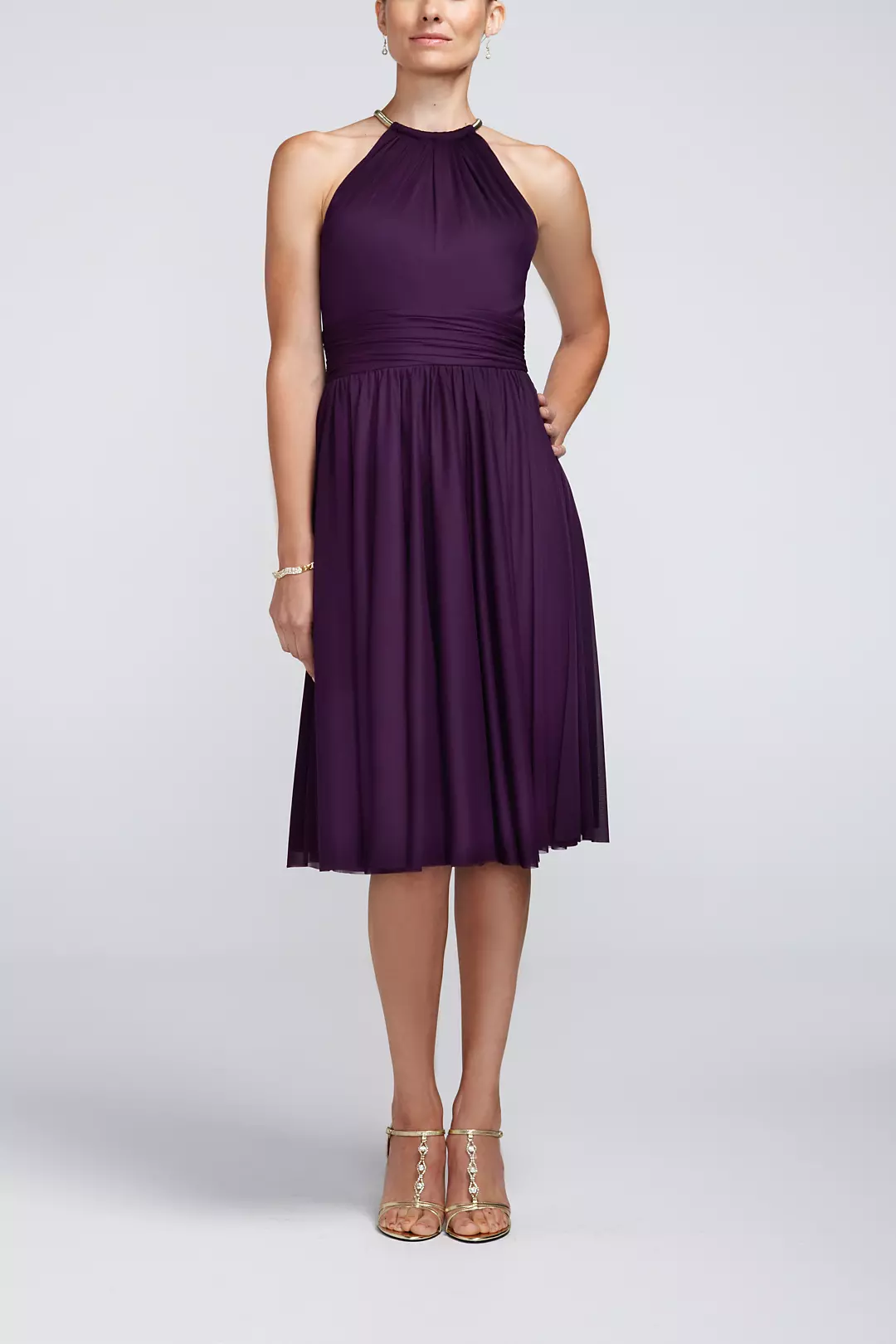 Sleeveless Short Mesh Necklace Dress - Image 8