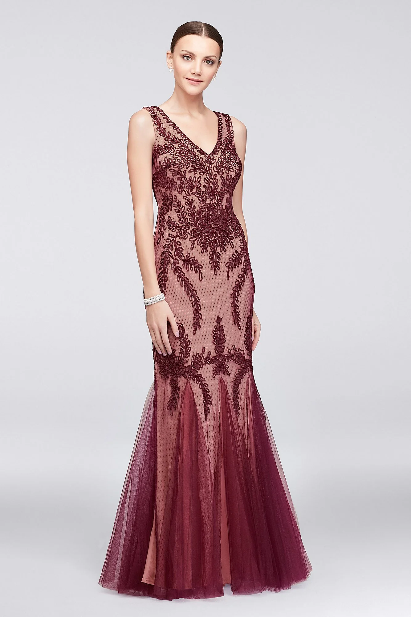 Sleeveless Soutache Dress with Skirt Godets - Image 5