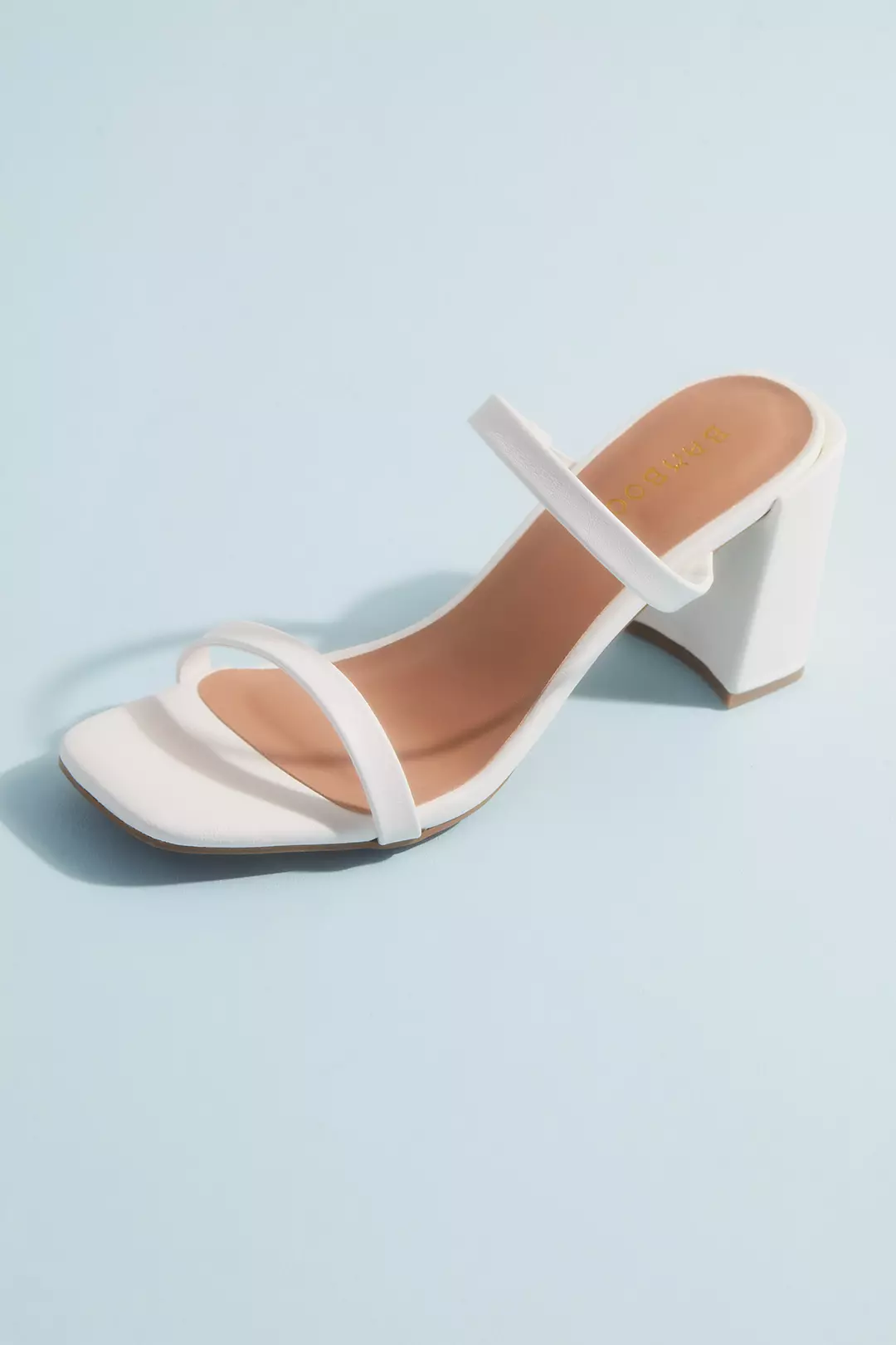 Slim Double Band Block Heel Mule Sandals - Image 2