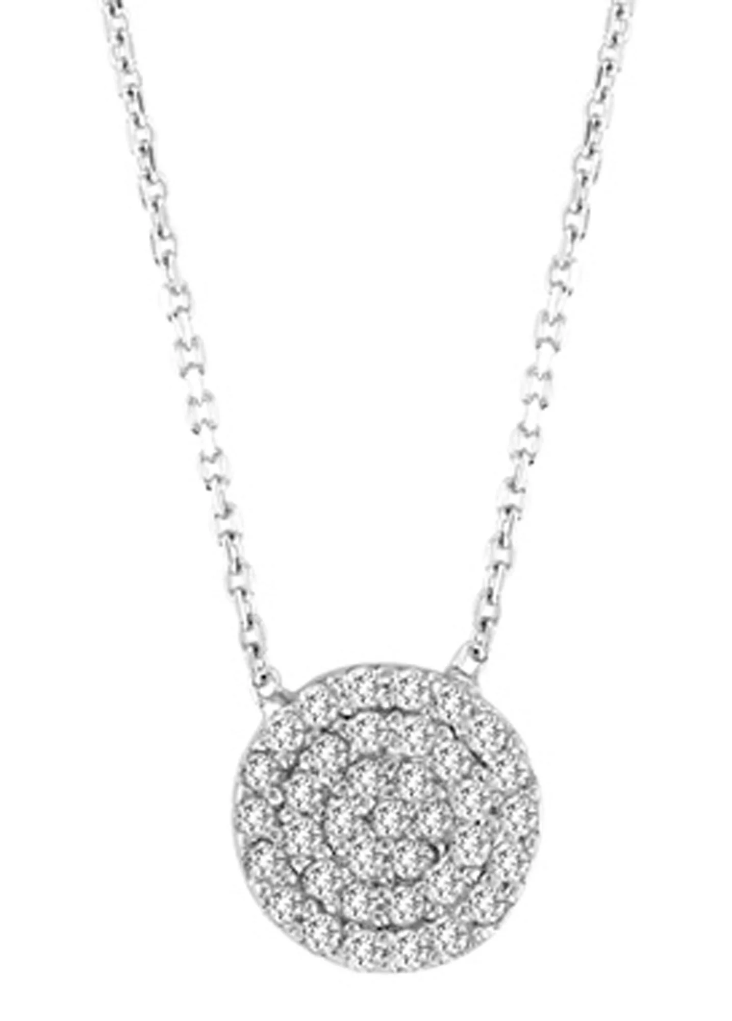 Small CZ Pave Disc Pendant