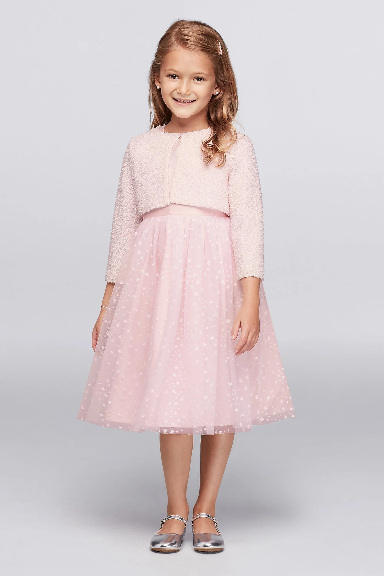 Snowflake Tulle Dress with Fuzzy Cardigan - Image 2