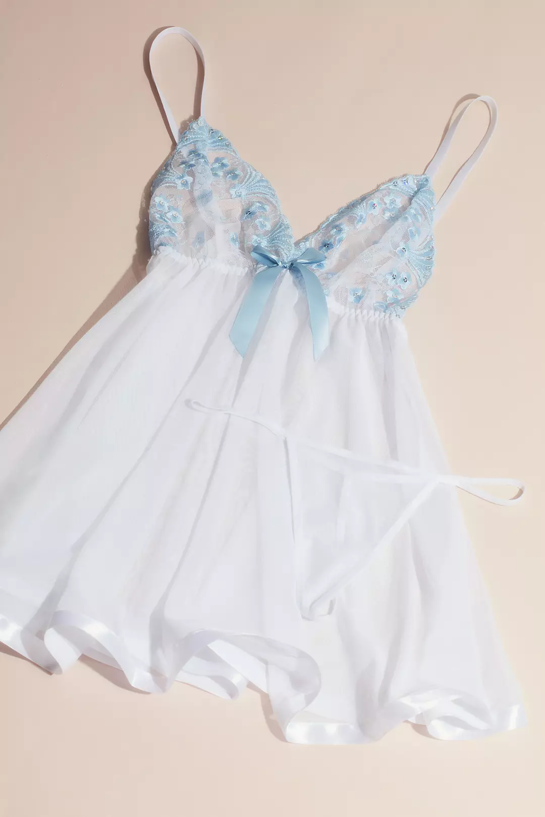 Soft Chiffon Baby Doll with Satin Ribbon Trim - Image 9