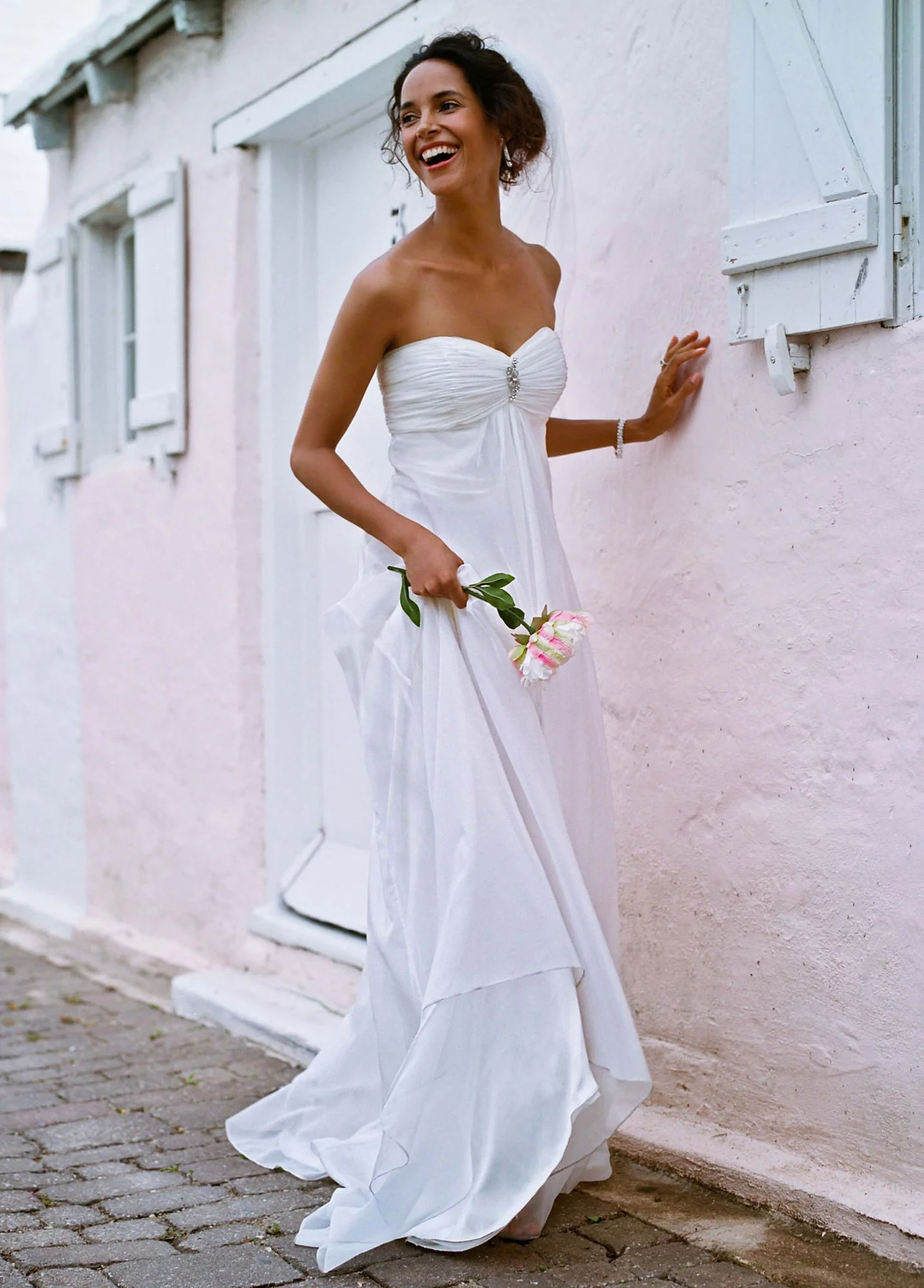 Soft Organza Gown with Ruched Empire Bodice