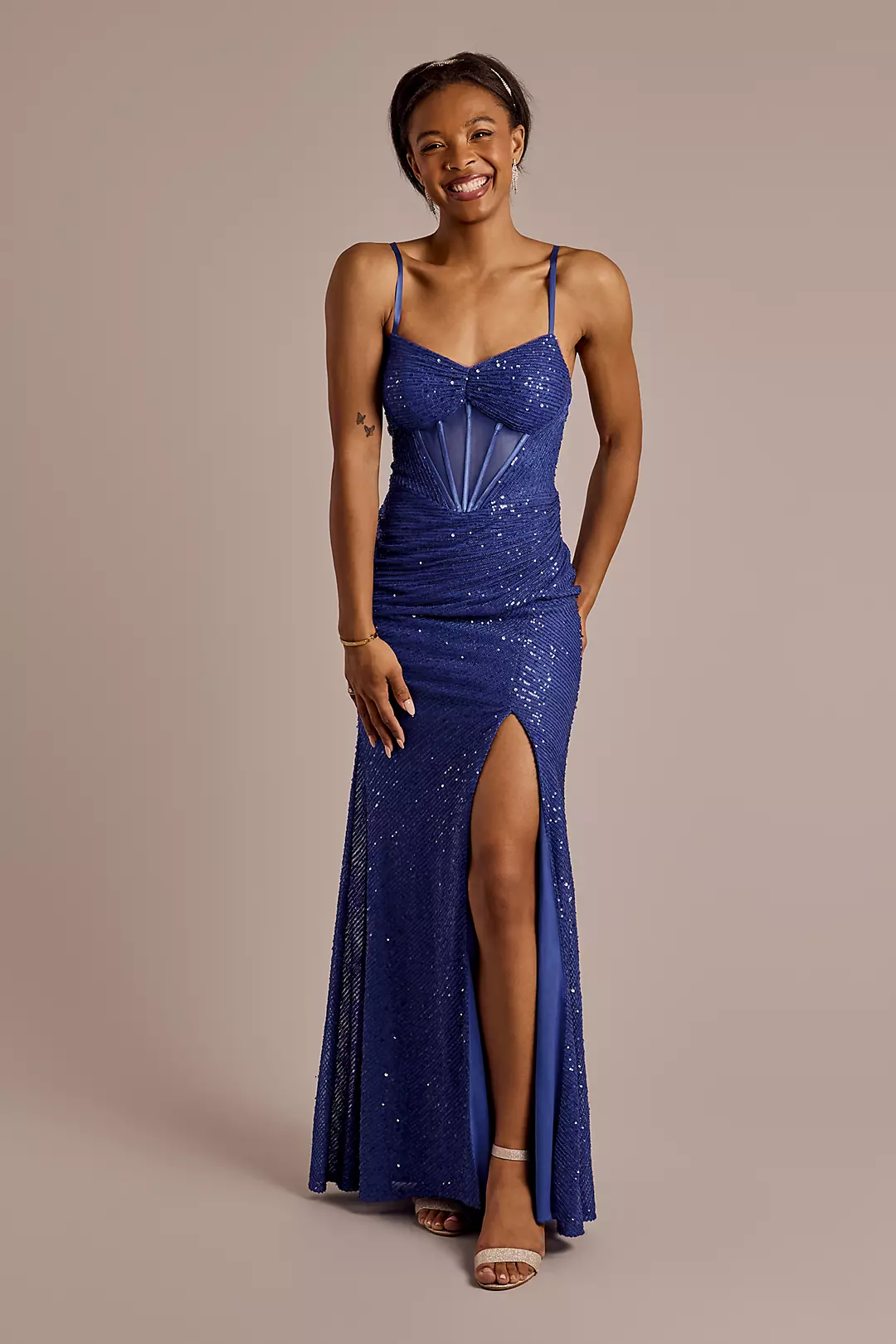 Soft Sequin Corset Sheath Dress - Image 5