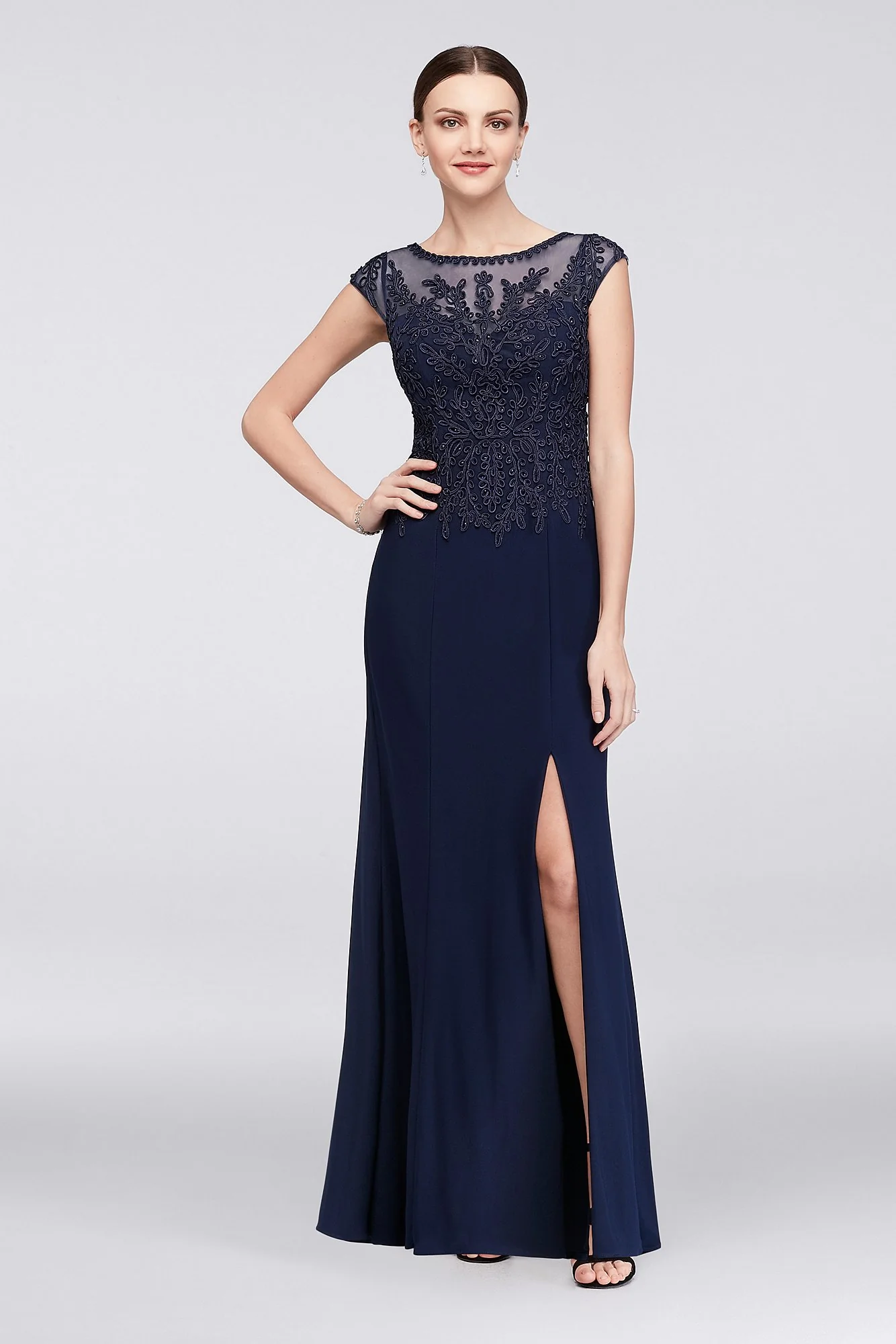 Soutache Ribbon Illusion Jersey Mermaid Gown - Image 2