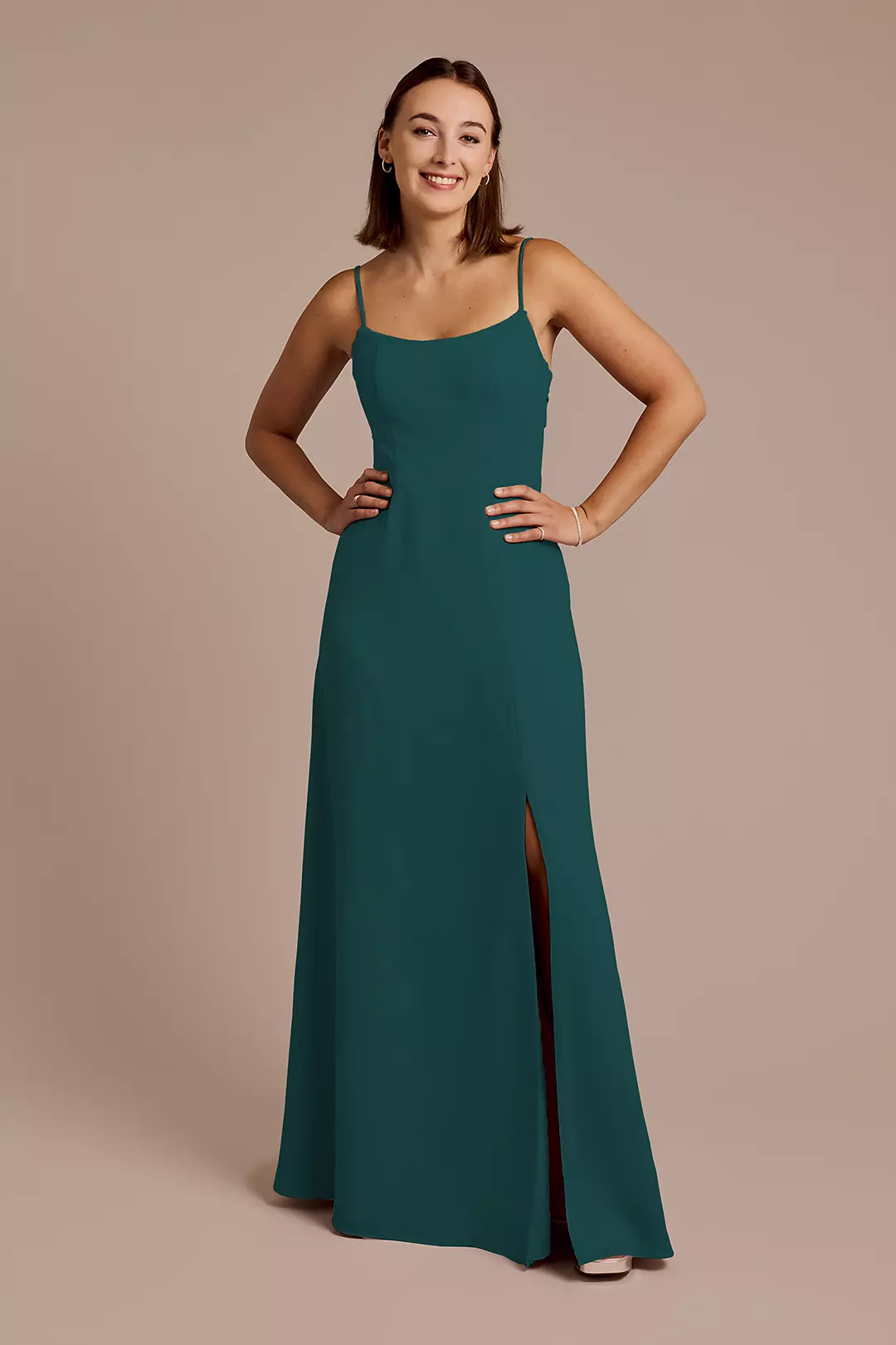 Spaghetti Strap Bow Back Chiffon Dress - Image 38