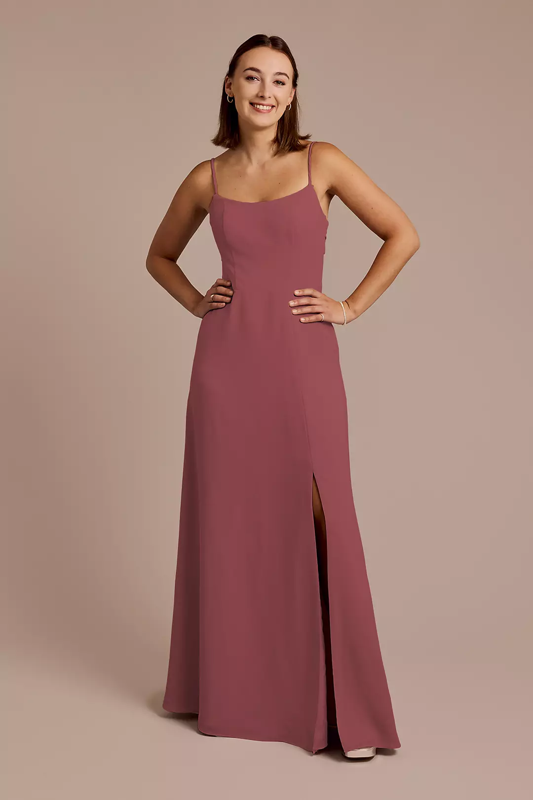 Spaghetti Strap Bow Back Chiffon Dress - Image 55