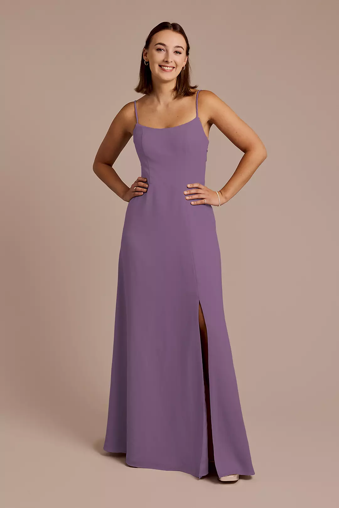 Spaghetti Strap Bow Back Chiffon Dress - Image 56