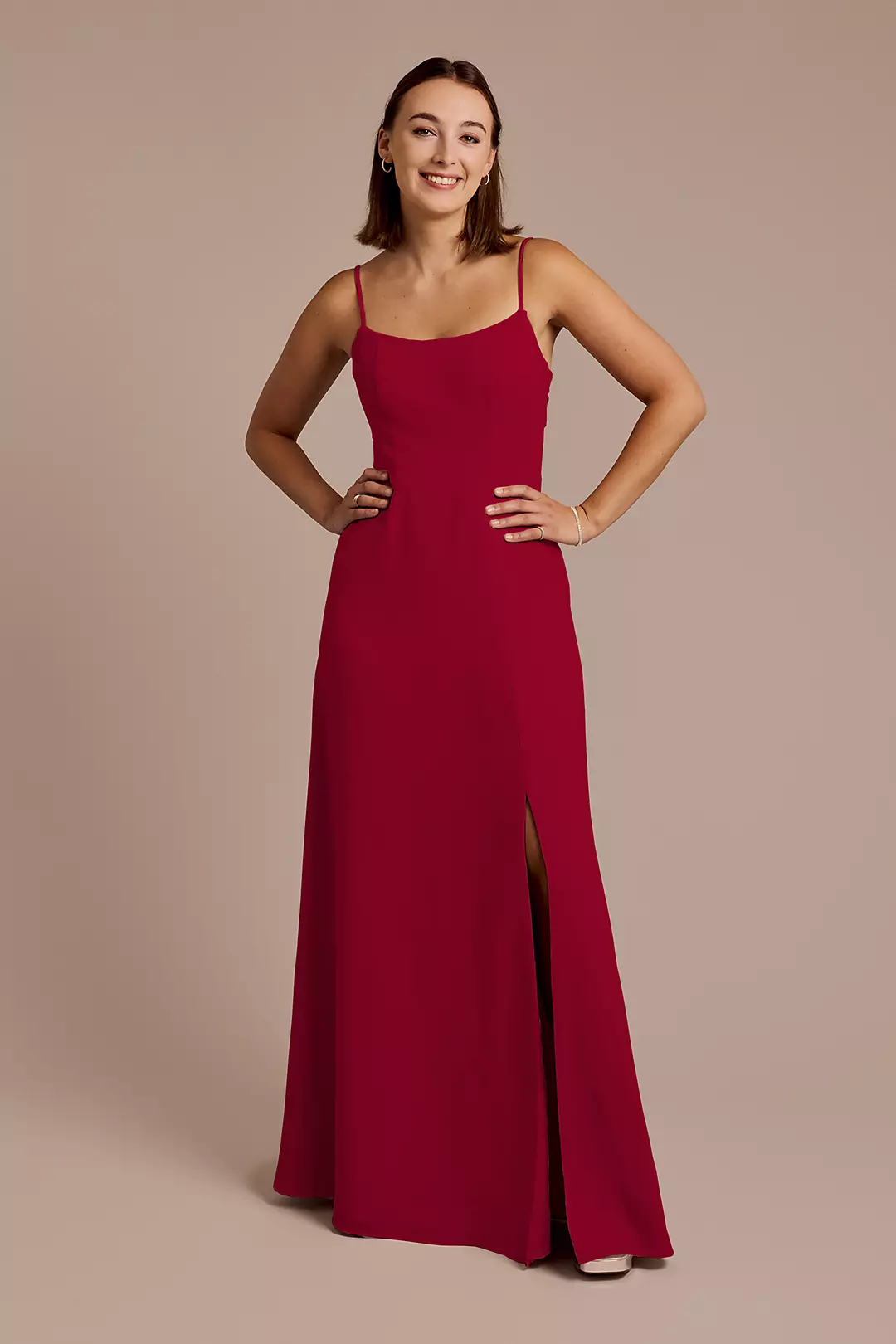 Spaghetti Strap Bow Back Chiffon Dress - Image 67
