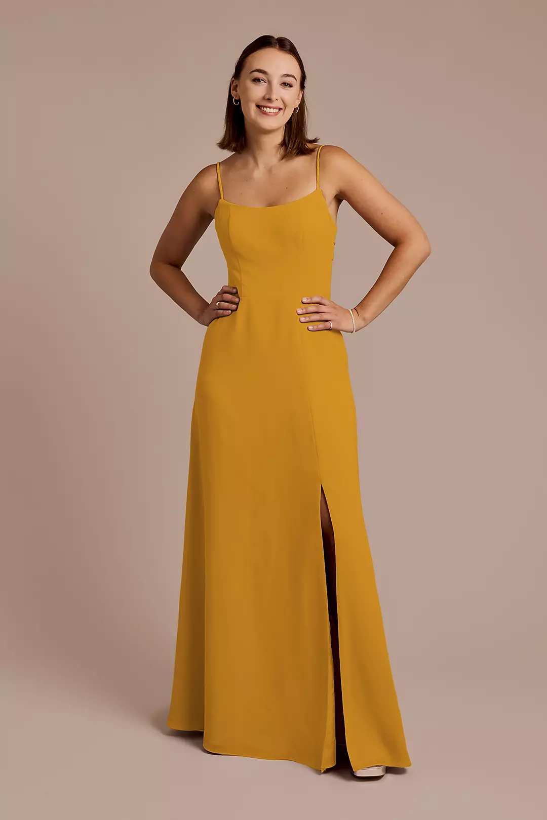 Spaghetti Strap Bow Back Chiffon Dress - Image 73