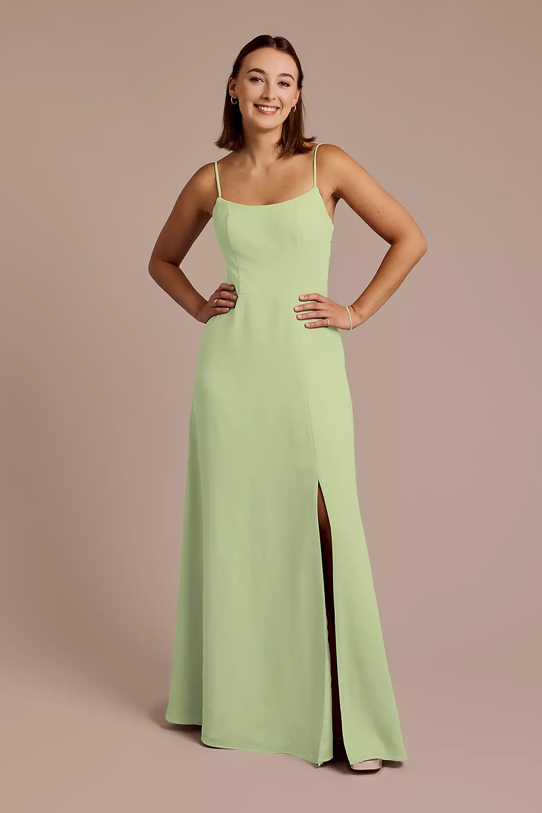 Spaghetti Strap Bow Back Chiffon Dress - Image 77