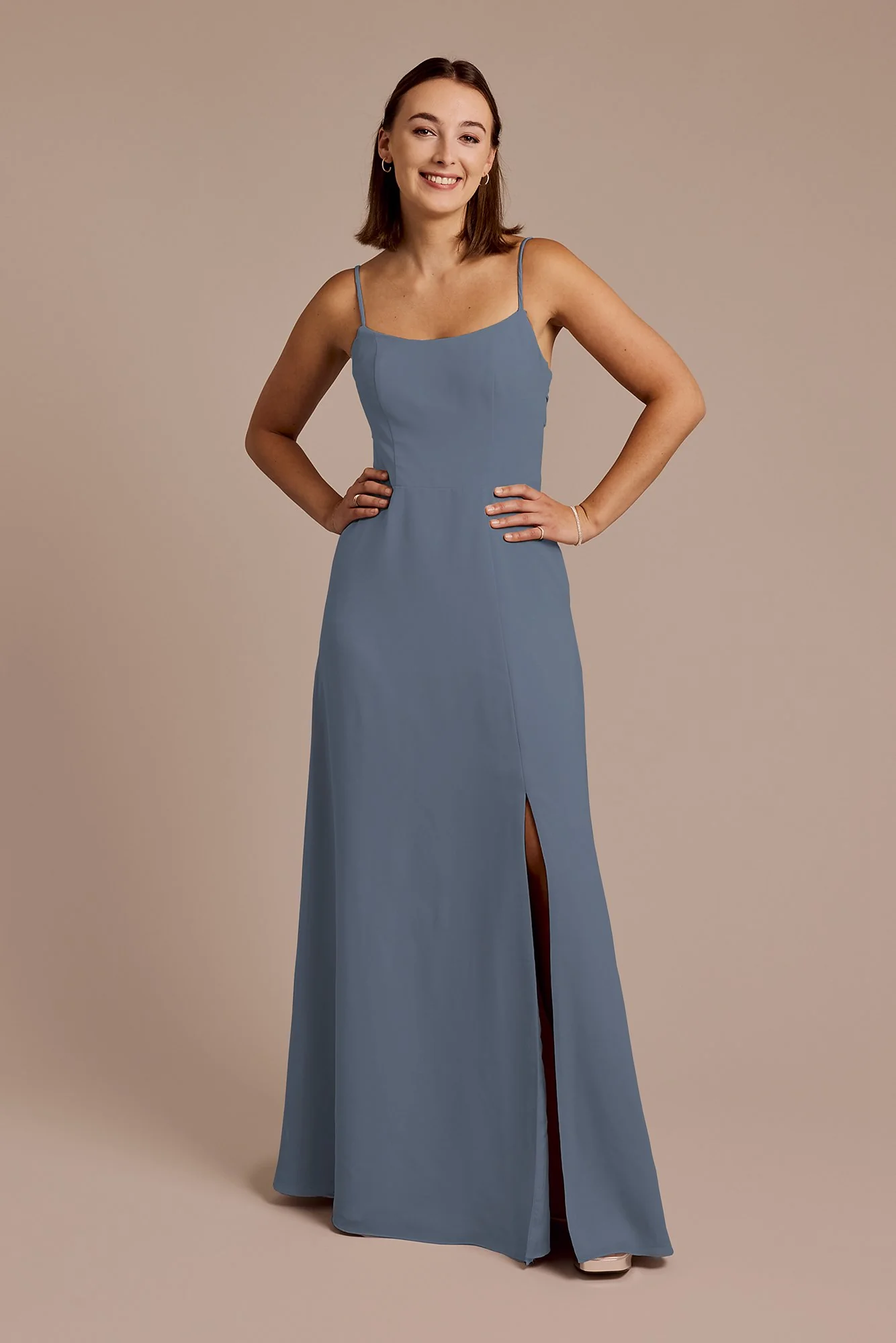 Spaghetti Strap Bow Back Chiffon Dress - Image 9