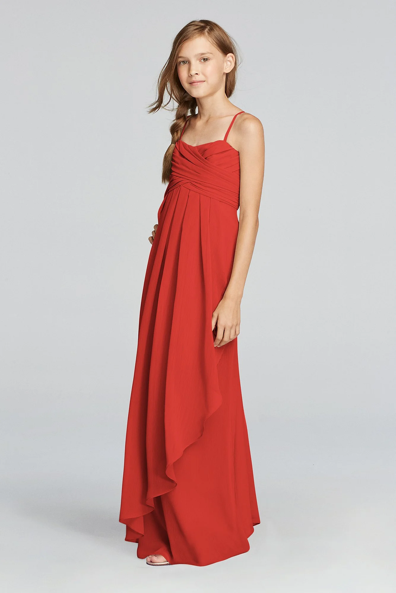 Spaghetti Strap Dress with Side Cascade Ruffle - Image 29