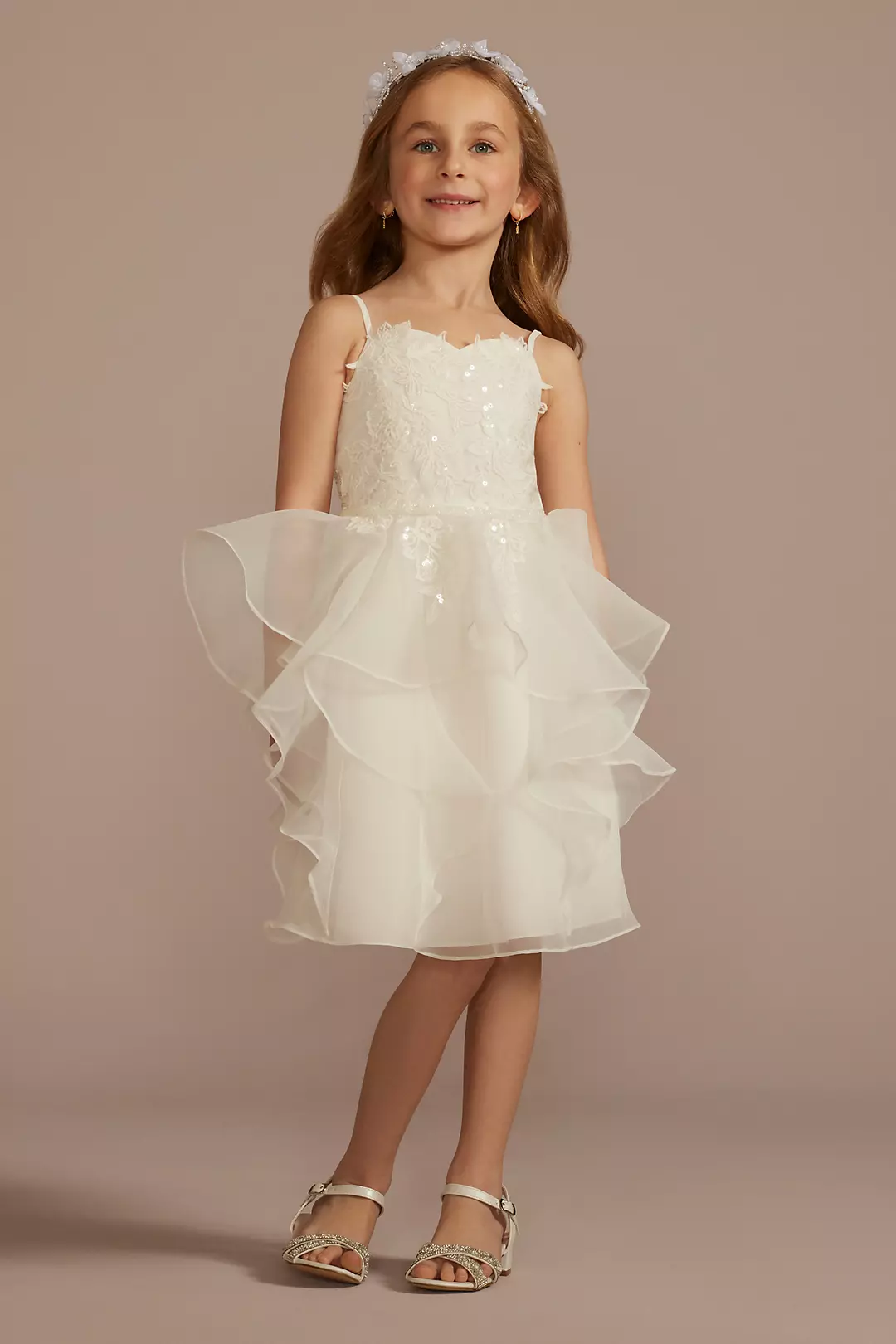 Spaghetti Strap Ruffle Skirt Flower Girl Dress - Image 7