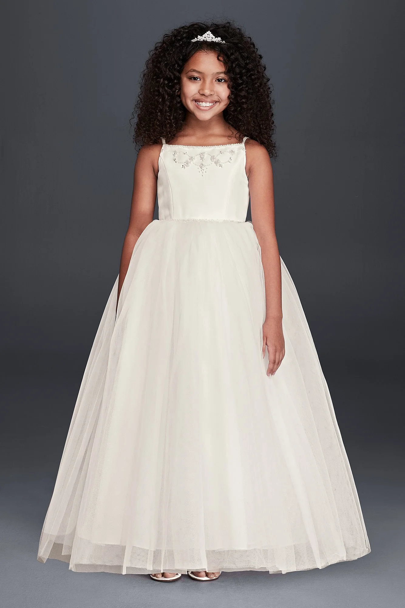 Spaghetti Strap Tulle Dress w/ Crystal Accents - Image 3