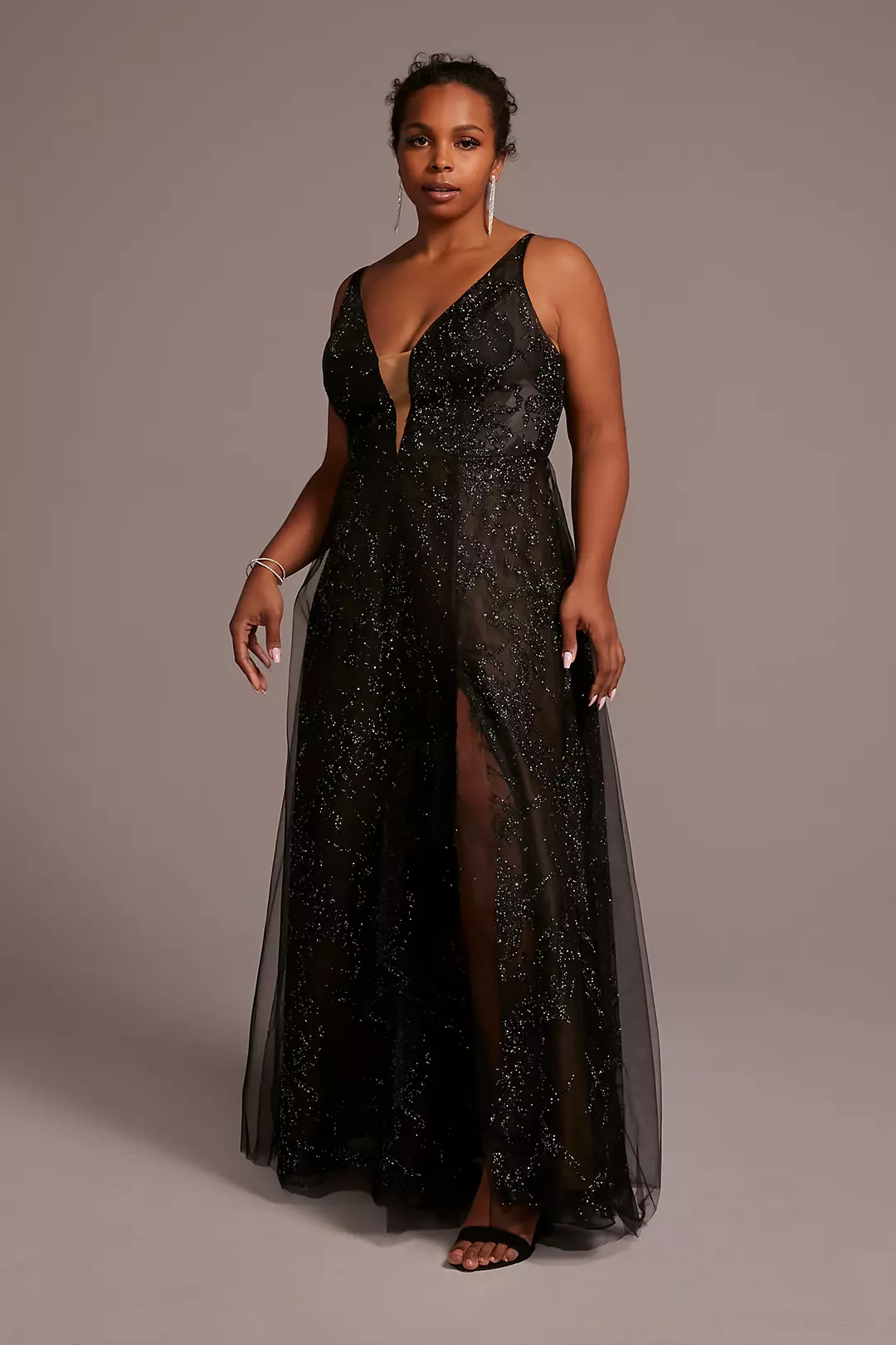 Sparkle Beaded Tulle Skirt A-Line Dress - Image 14