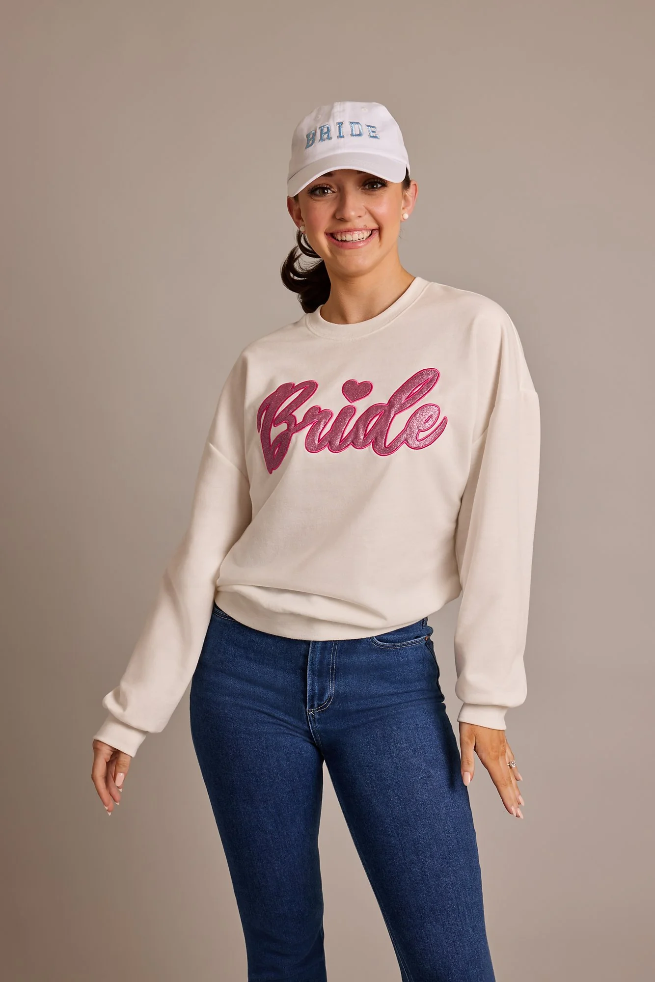 Sparkle Bride Patch Crew-Neck Sweatshirt