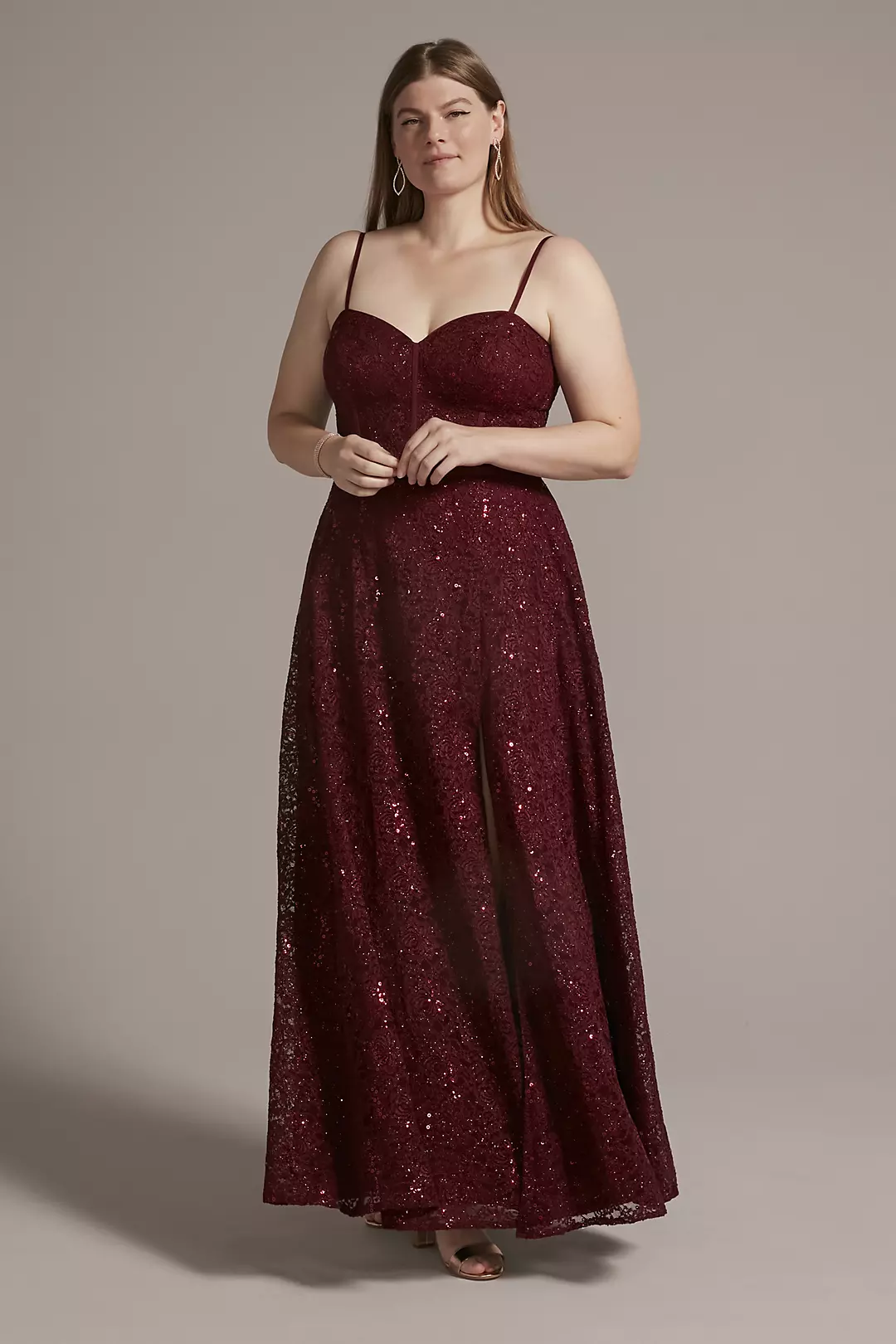 Sparkle Lace Dress with Corset Bodice - Image 2