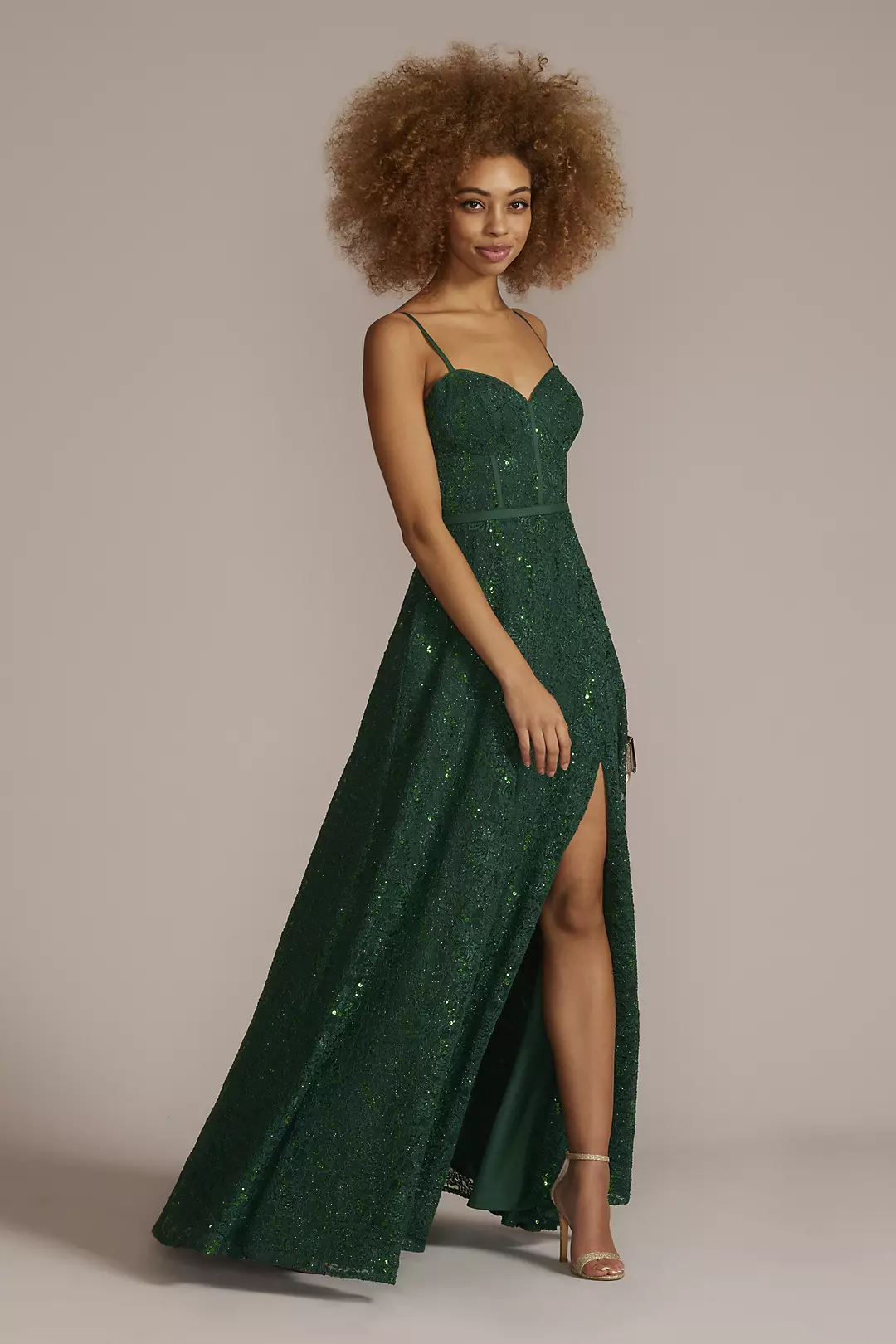 Sparkle Lace Dress with Corset Bodice - Image 9