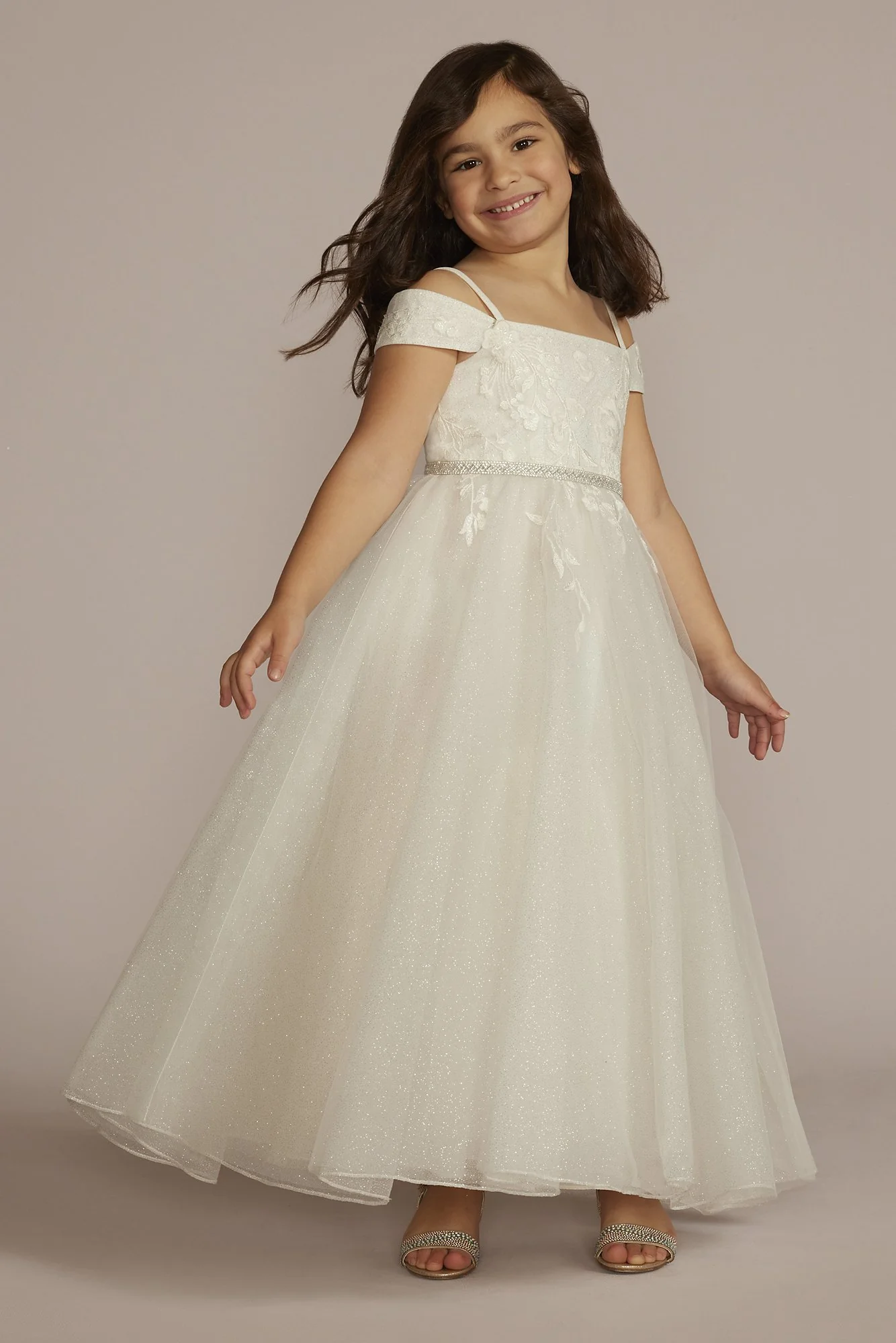 Sparkle Organza Flower Girl Dress with Applique - Image 2