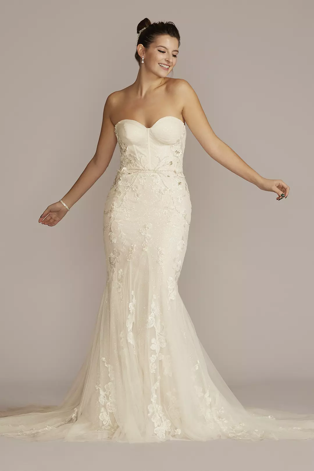 Sparkling Corset Bodice Mermaid Wedding Gown - Image 10