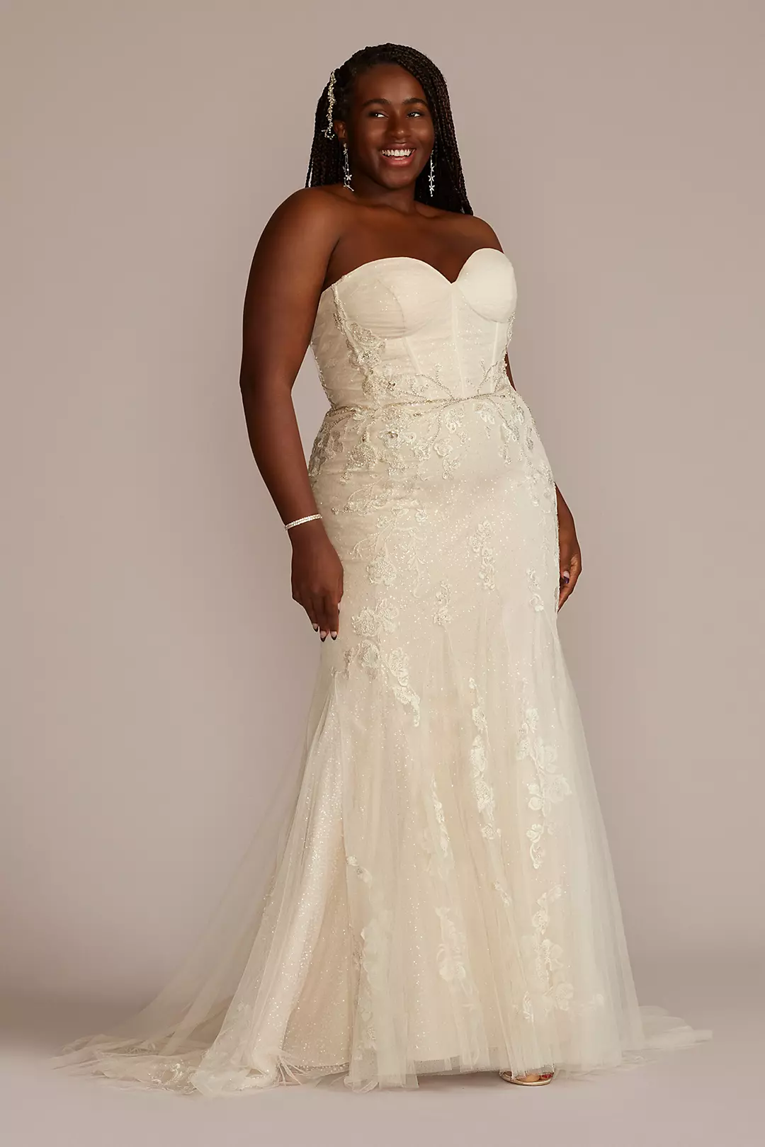 Sparkling Corset Bodice Mermaid Wedding Gown - Image 7