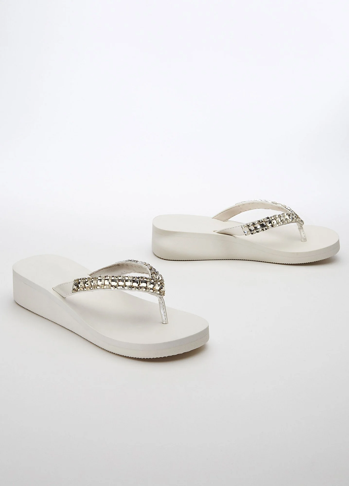 Square Gem Wedge Flipflops - Image 3