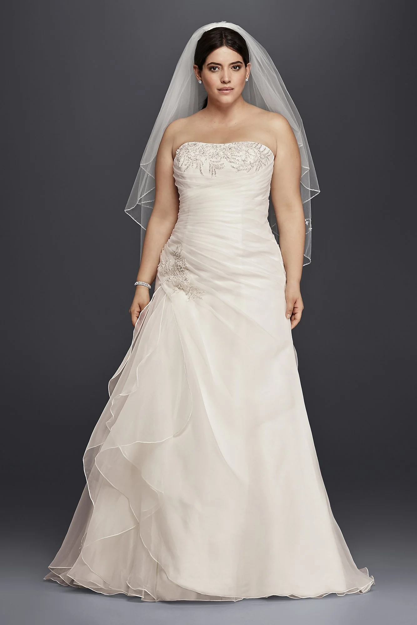 As-Is Organza and Lace Plus Size Wedding Dress