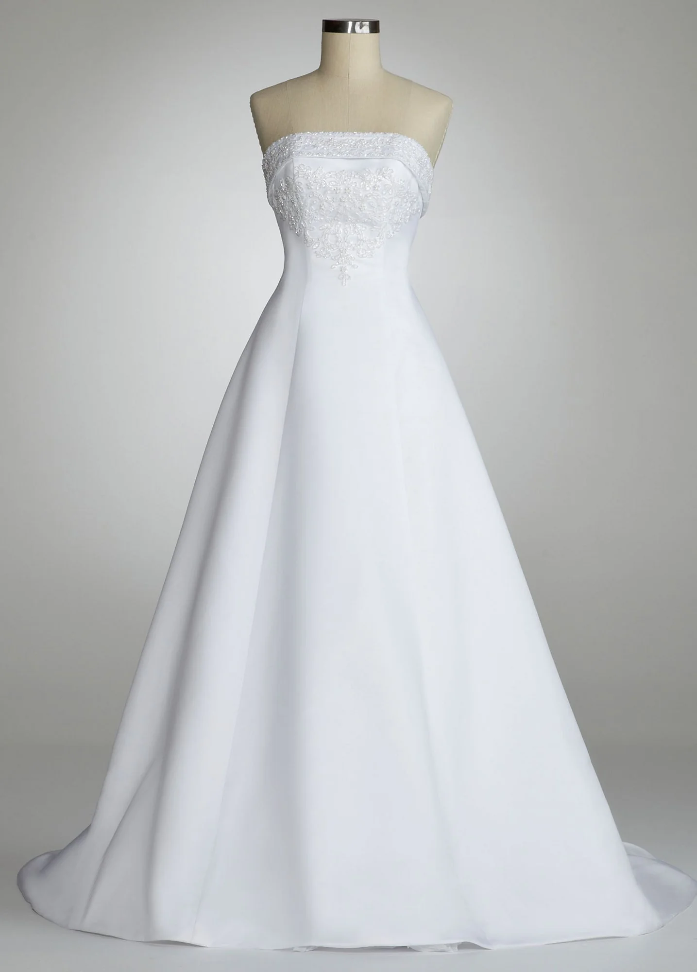 Strapless A Line Gown with Split Back