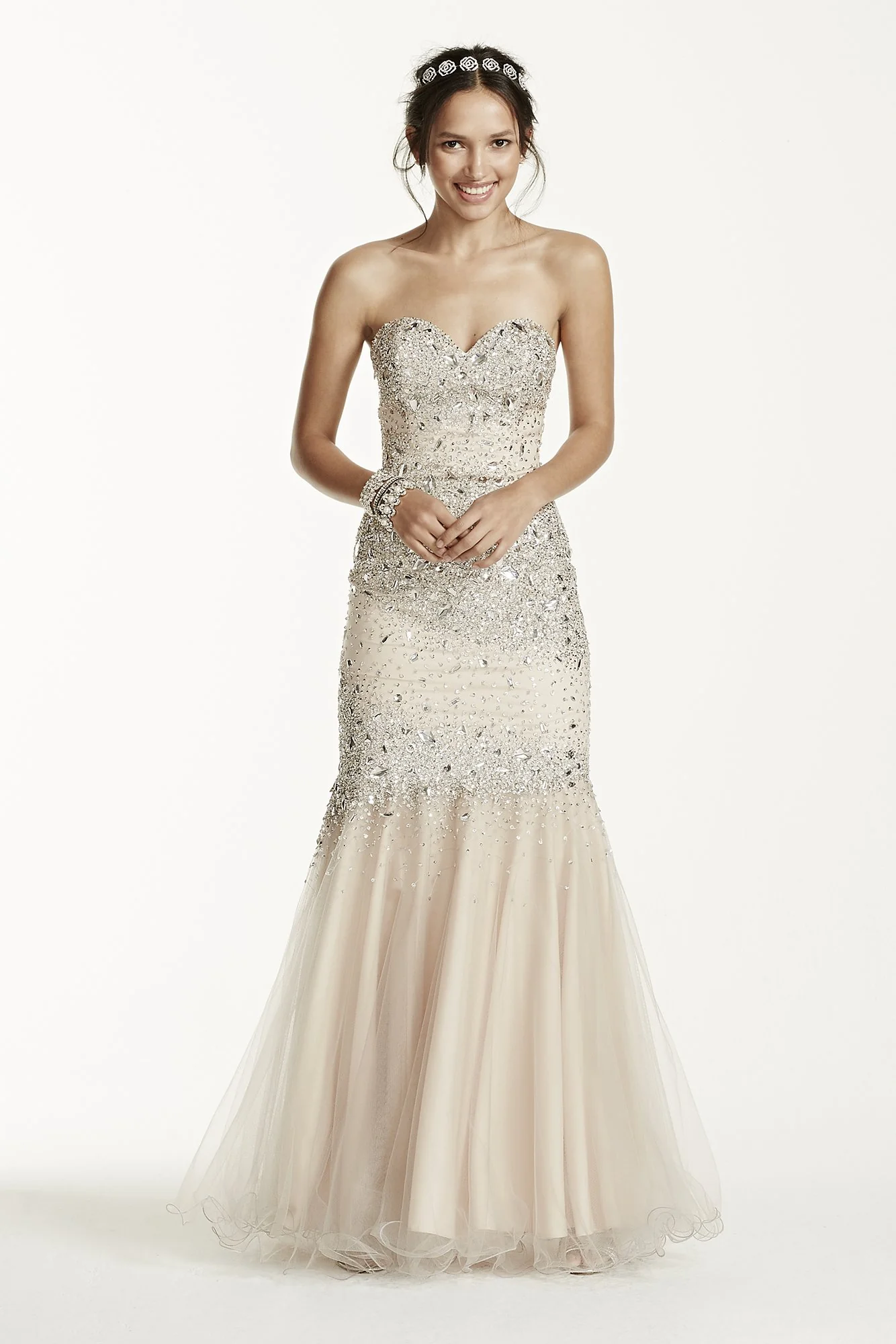 Strapless All Over Beaded Bodice Dress - Image 2