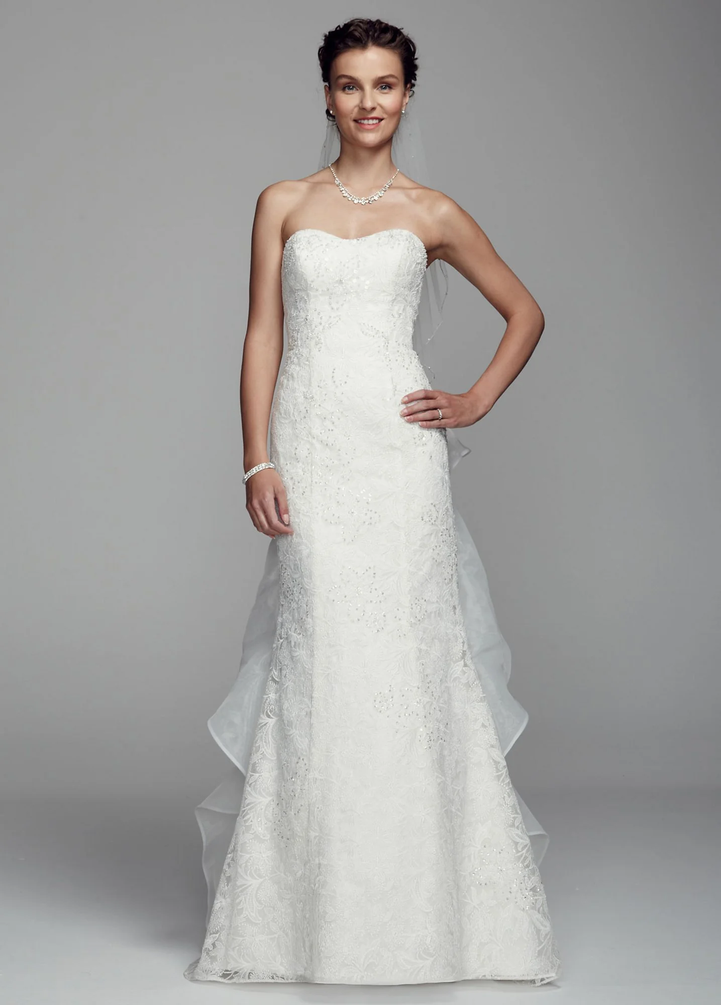 Strapless All Over Lace Trumpet Gown - Image 2