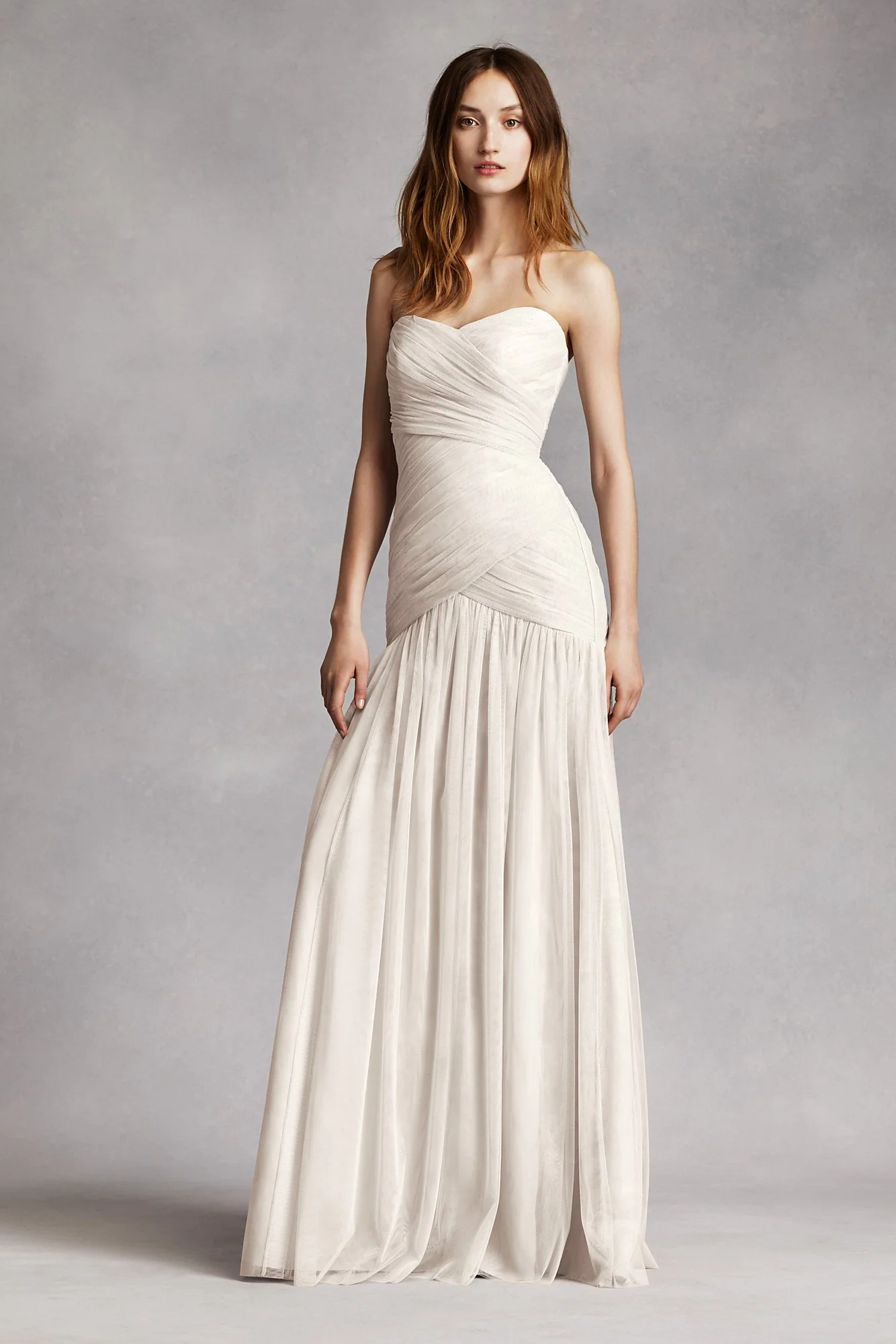 Strapless Bobbin Net Gown with Sweetheart Neckline