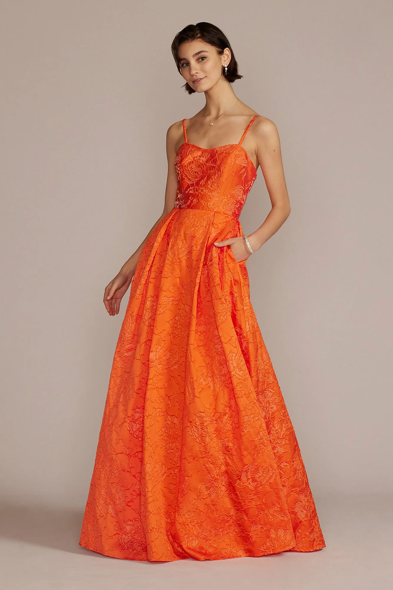 Strapless Brocade Prom Ball Gown - Image 2