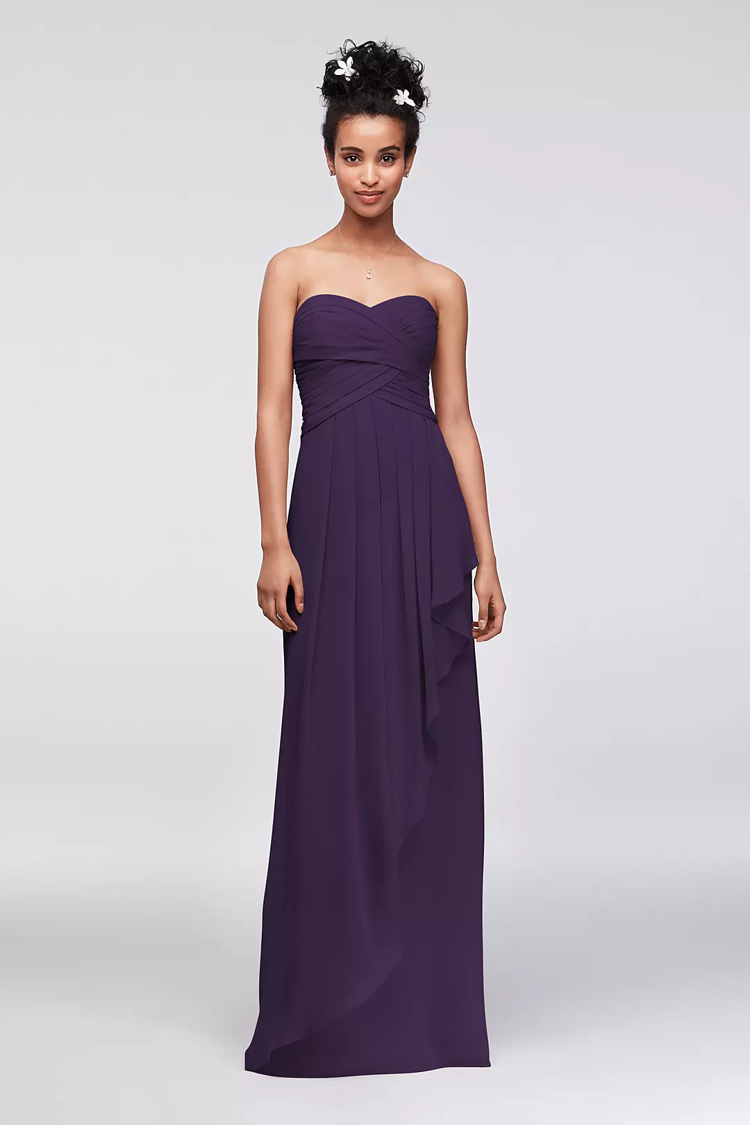 Crinkle Chiffon Dress with Cascade Skirt - Image 10