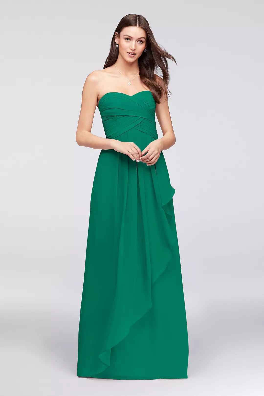 Crinkle Chiffon Dress with Cascade Skirt - Image 11