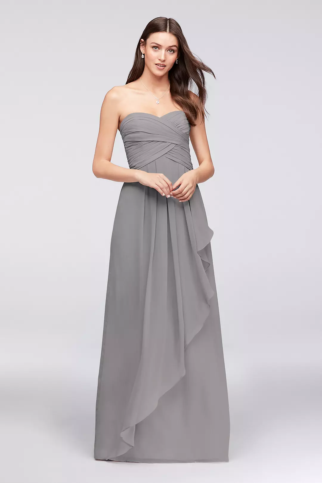 Crinkle Chiffon Dress with Cascade Skirt - Image 12