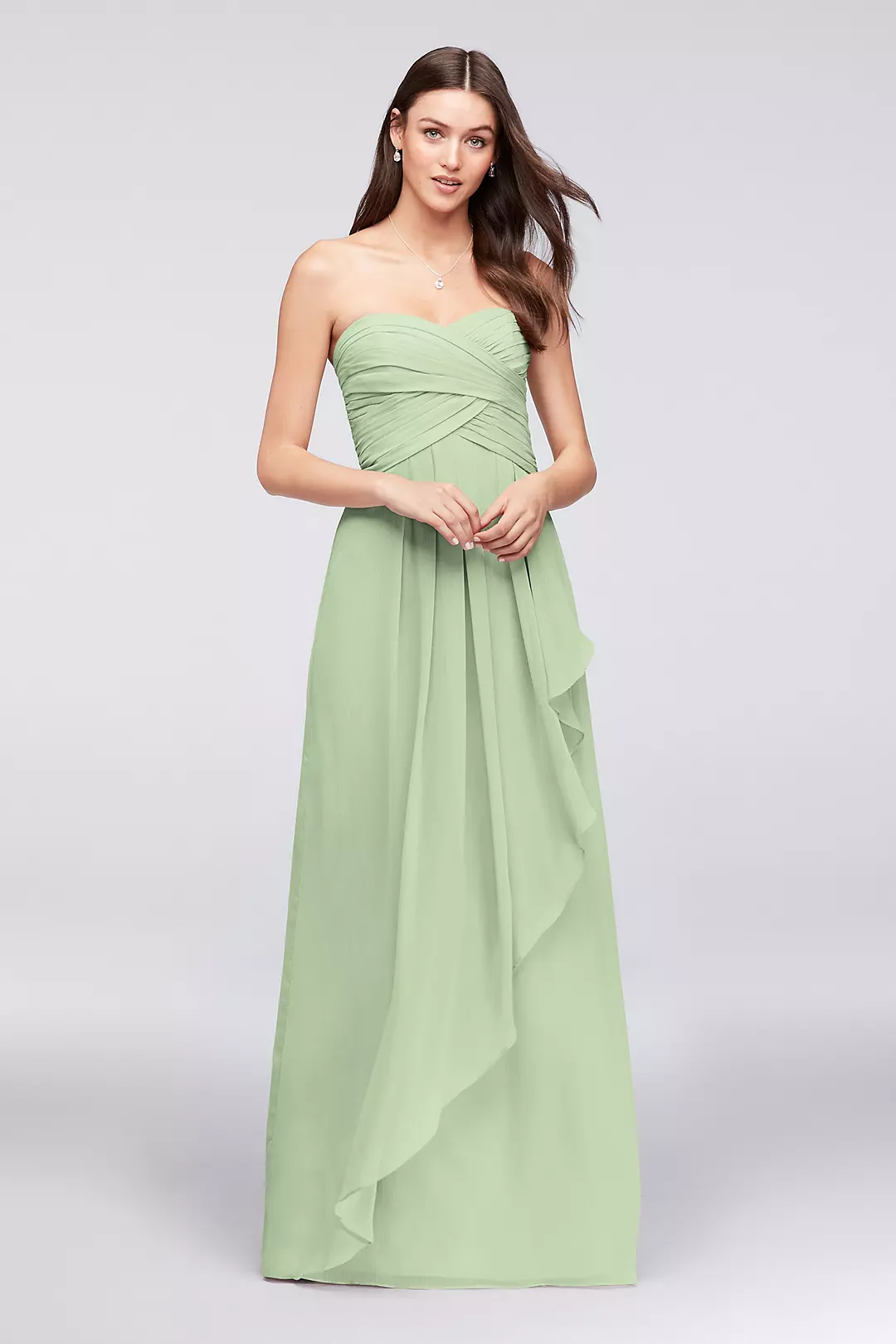 Crinkle Chiffon Dress with Cascade Skirt - Image 13